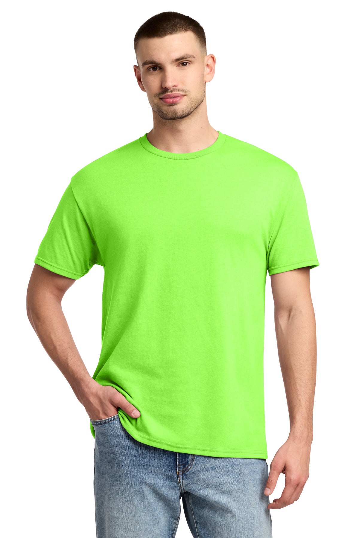 Jerzees -  Dri-Power 50/50 Cotton/Poly T-Shirt.  29M in Neon Green