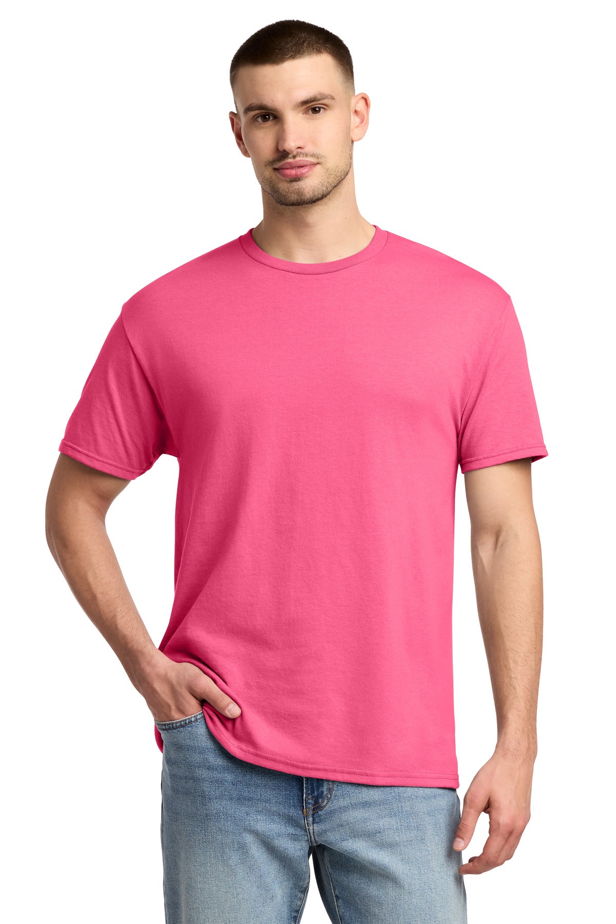 Jerzees -  Dri-Power 50/50 Cotton/Poly T-Shirt.  29M in Neon Pink