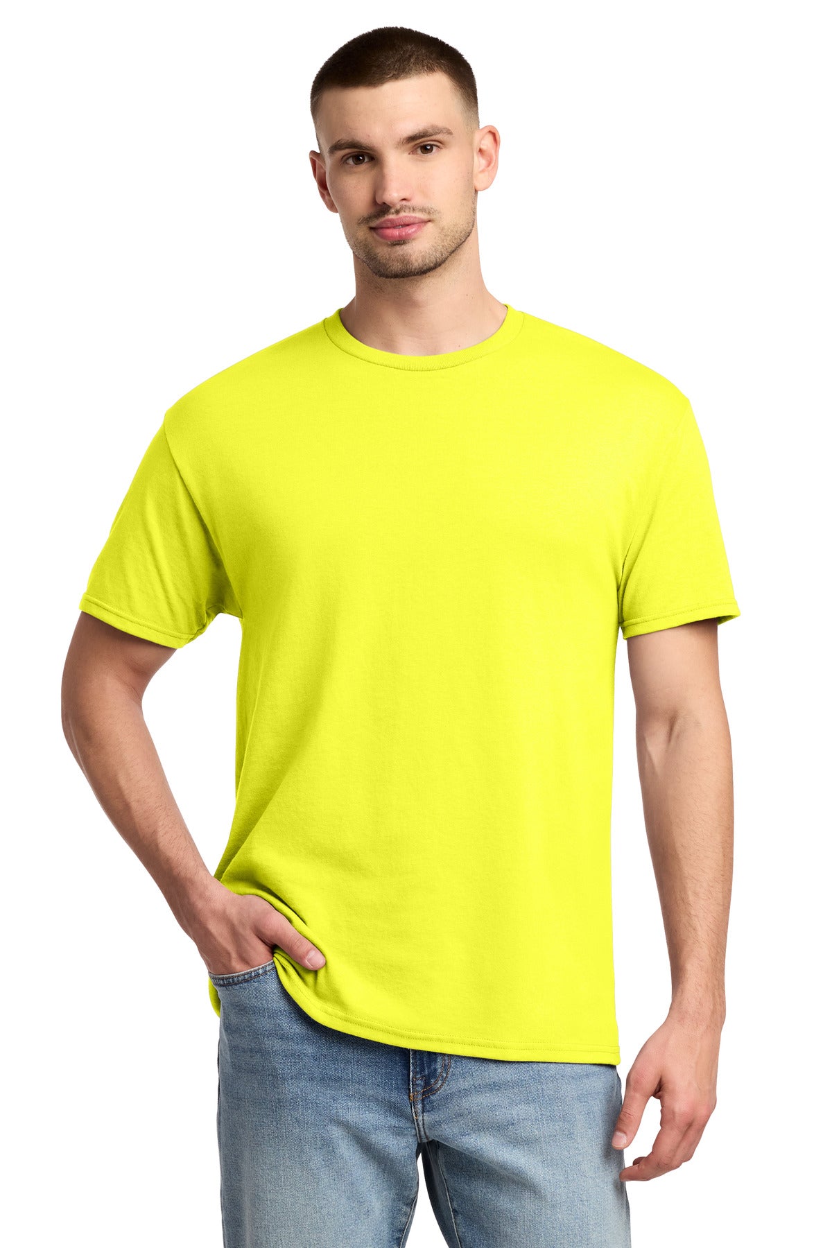 Jerzees -  Dri-Power 50/50 Cotton/Poly T-Shirt.  29M in Neon Yellow
