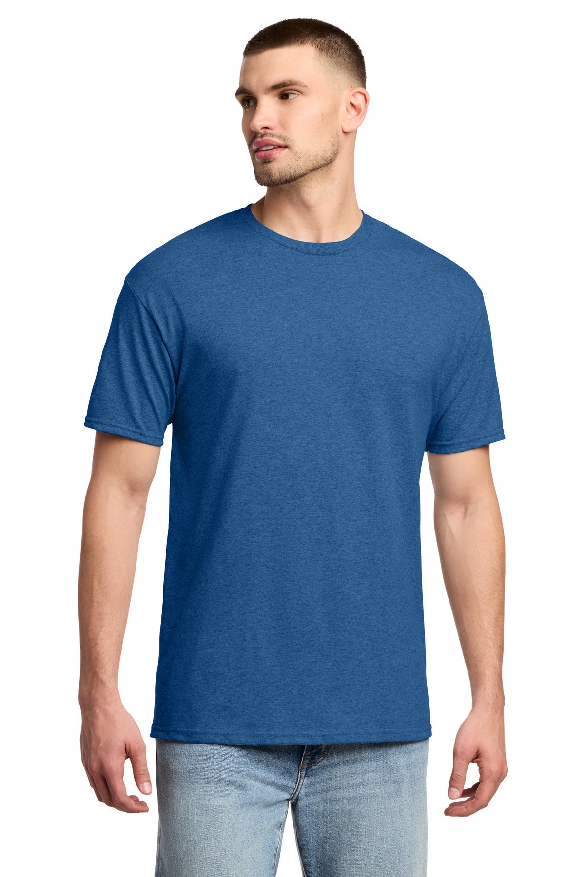 Jerzees -  Dri-Power 50/50 Cotton/Poly T-Shirt.  29M in Retro Heather Royal