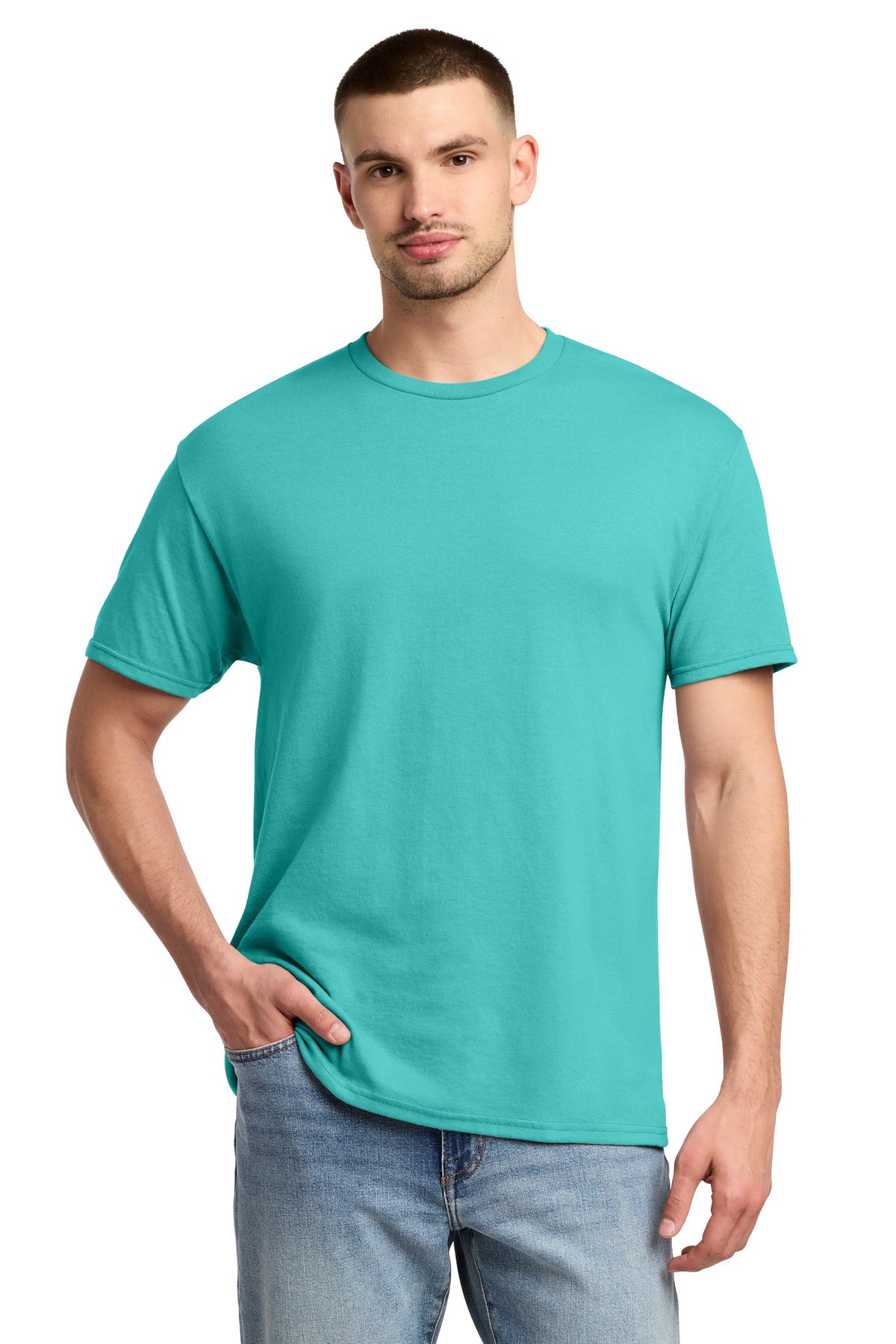 Jerzees -  Dri-Power 50/50 Cotton/Poly T-Shirt.  29M in Scuba Blue