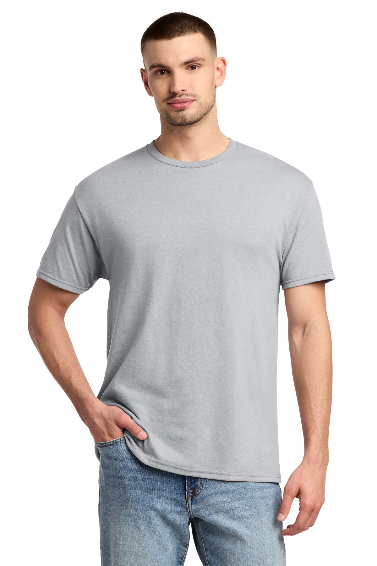 Jerzees -  Dri-Power 50/50 Cotton/Poly T-Shirt.  29M in Silver