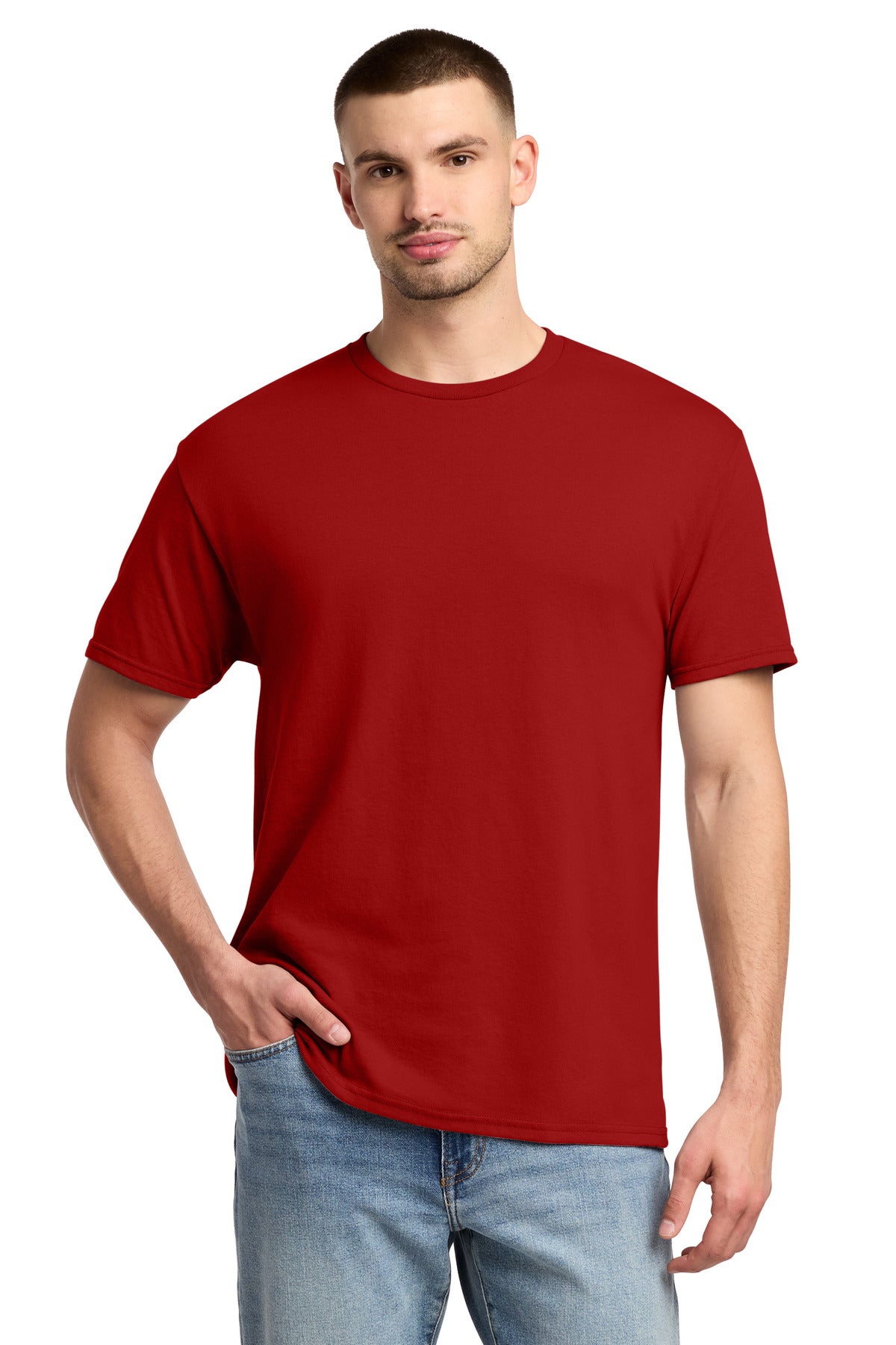 Jerzees -  Dri-Power 50/50 Cotton/Poly T-Shirt.  29M in True Red