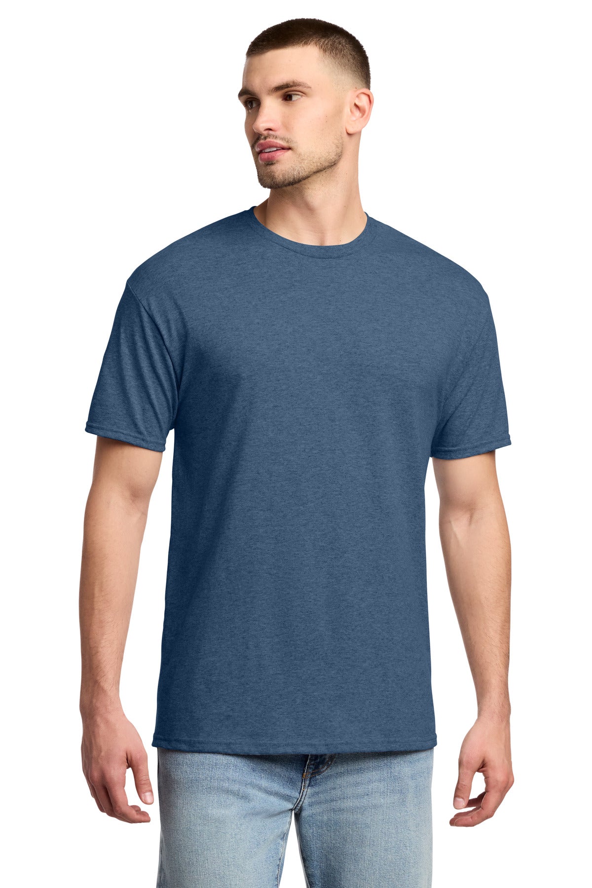 Jerzees -  Dri-Power 50/50 Cotton/Poly T-Shirt.  29M in Vintage Heather Blue