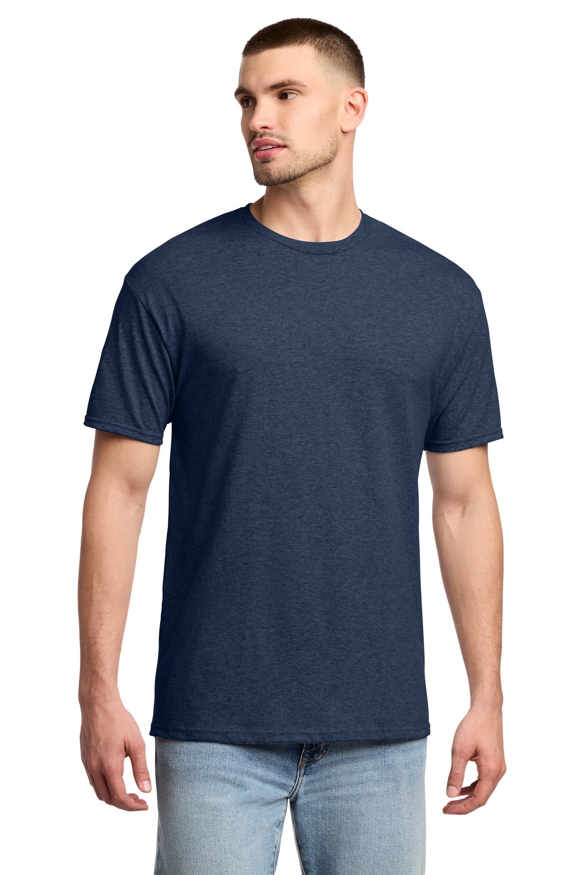 Jerzees -  Dri-Power 50/50 Cotton/Poly T-Shirt.  29M in Vintage Heather Navy