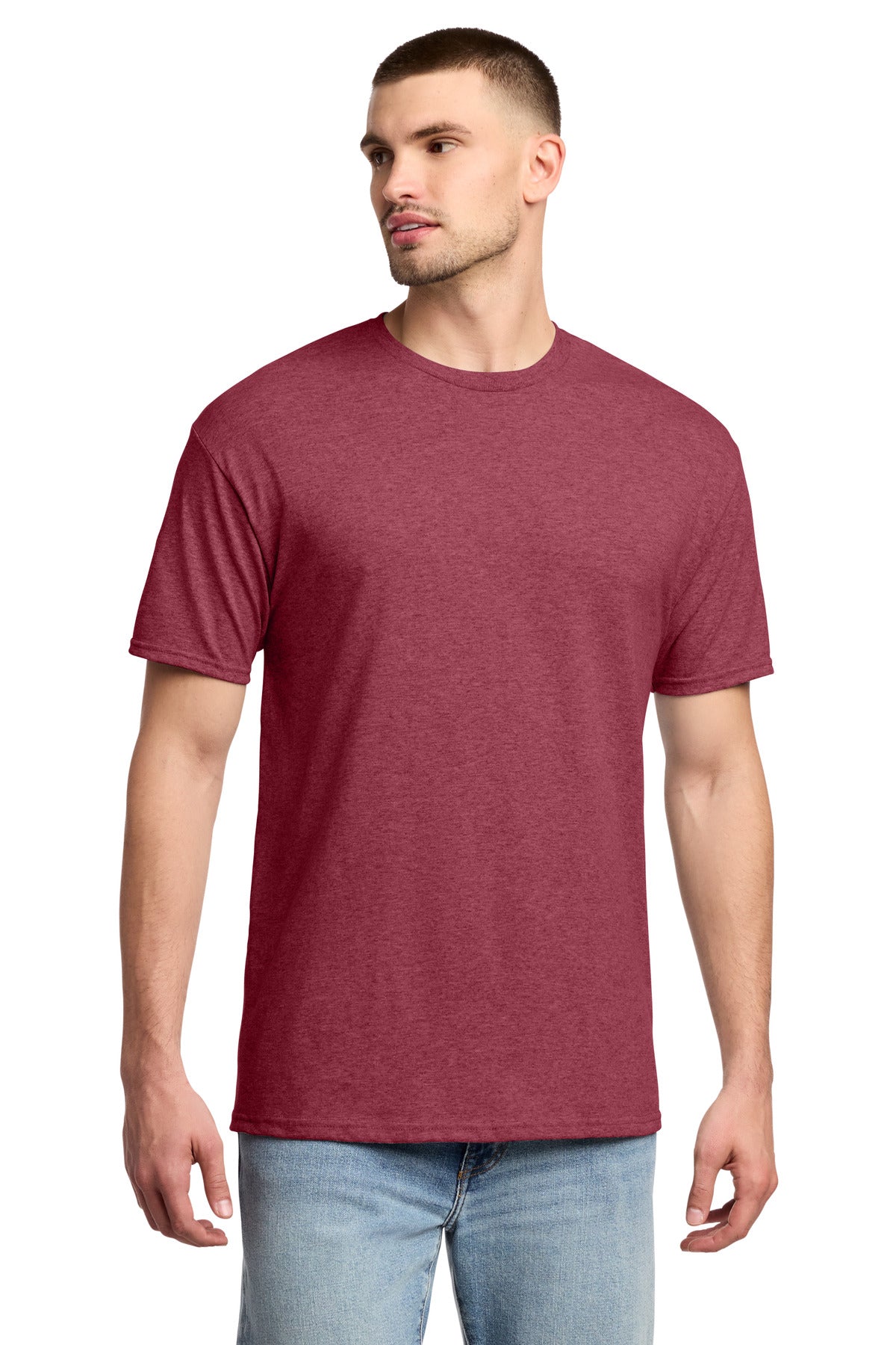 Jerzees -  Dri-Power 50/50 Cotton/Poly T-Shirt.  29M in Vintage Heather Red