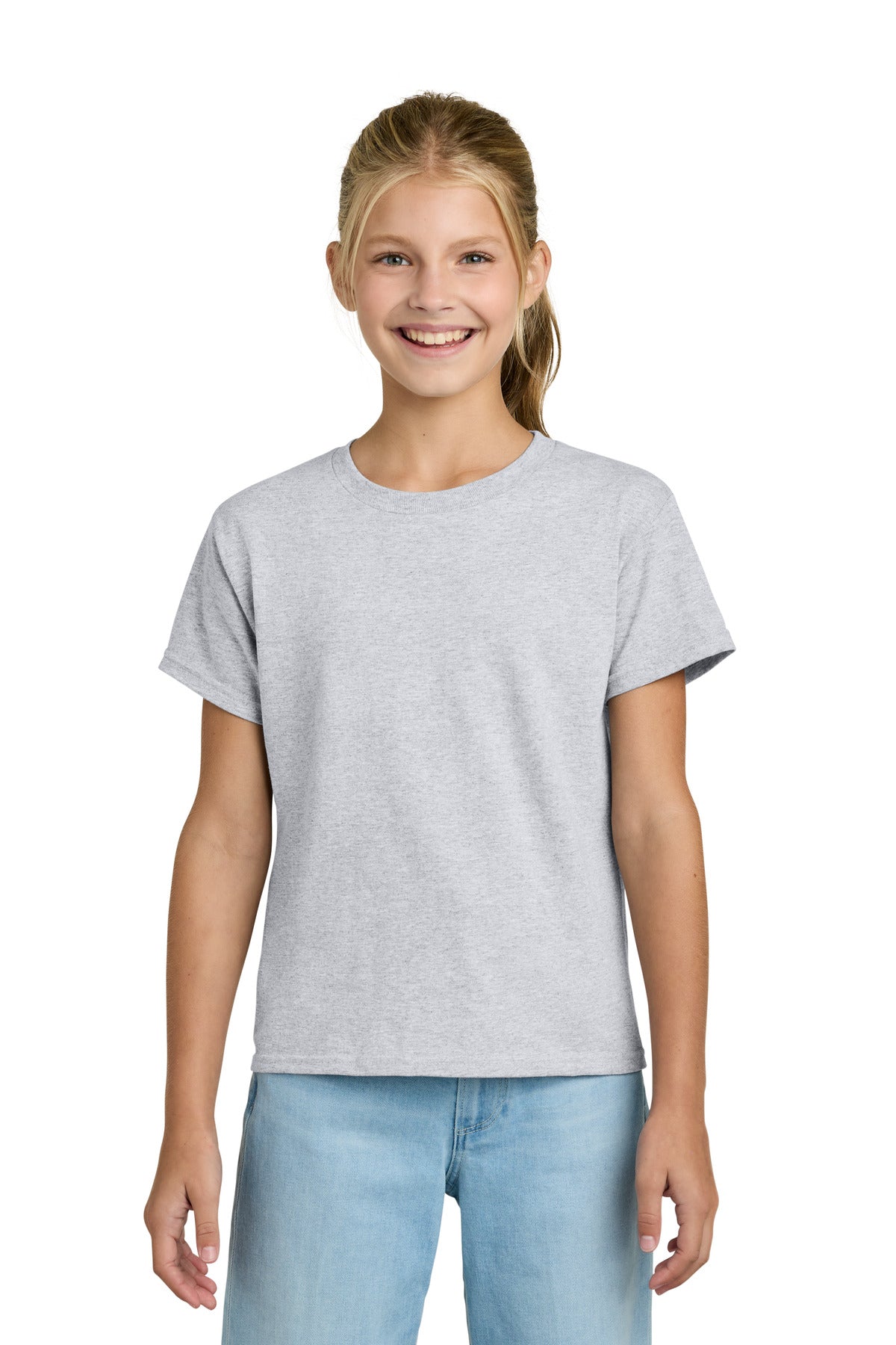 Gildan Youth Light Cotton Tee 3000B in Ash Grey