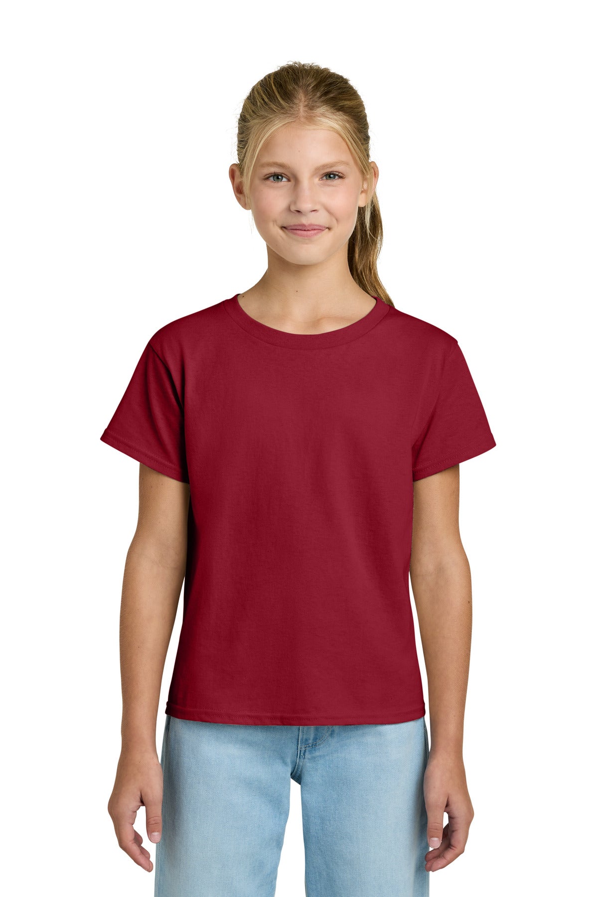 Gildan Youth Light Cotton Tee 3000B in Cherry Red