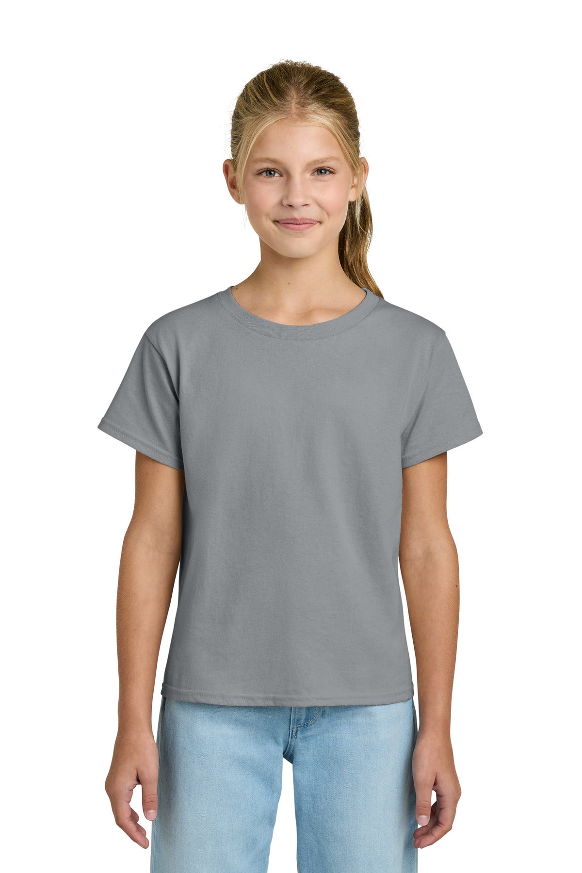 Gildan Youth Light Cotton Tee 3000B in Gravel