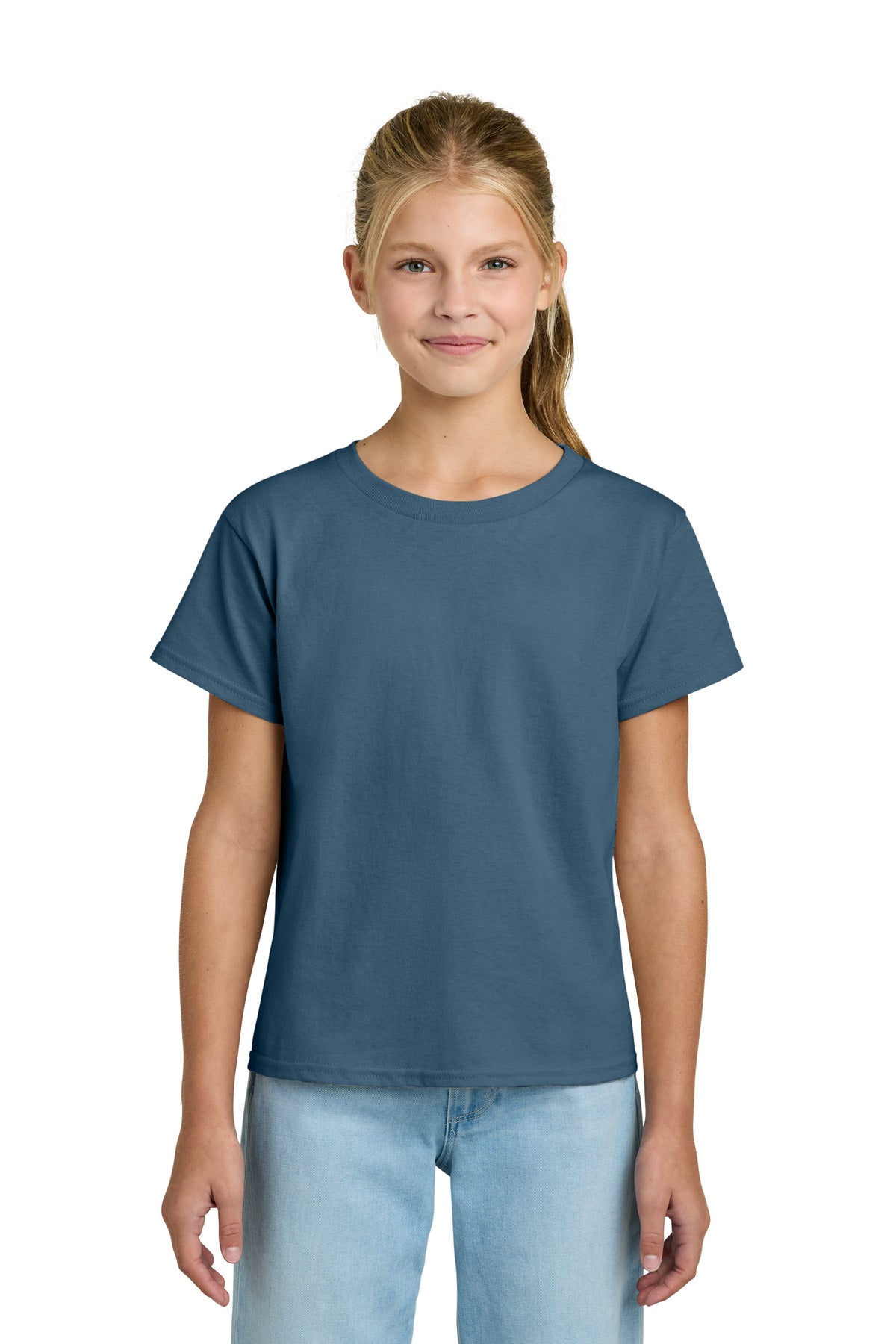 Gildan Youth Light Cotton Tee 3000B in Indigo Blue