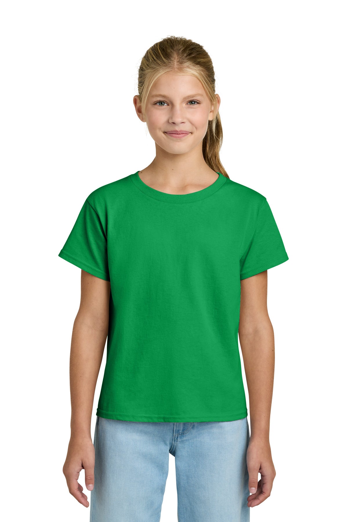 Gildan Youth Light Cotton Tee 3000B in Irish Green