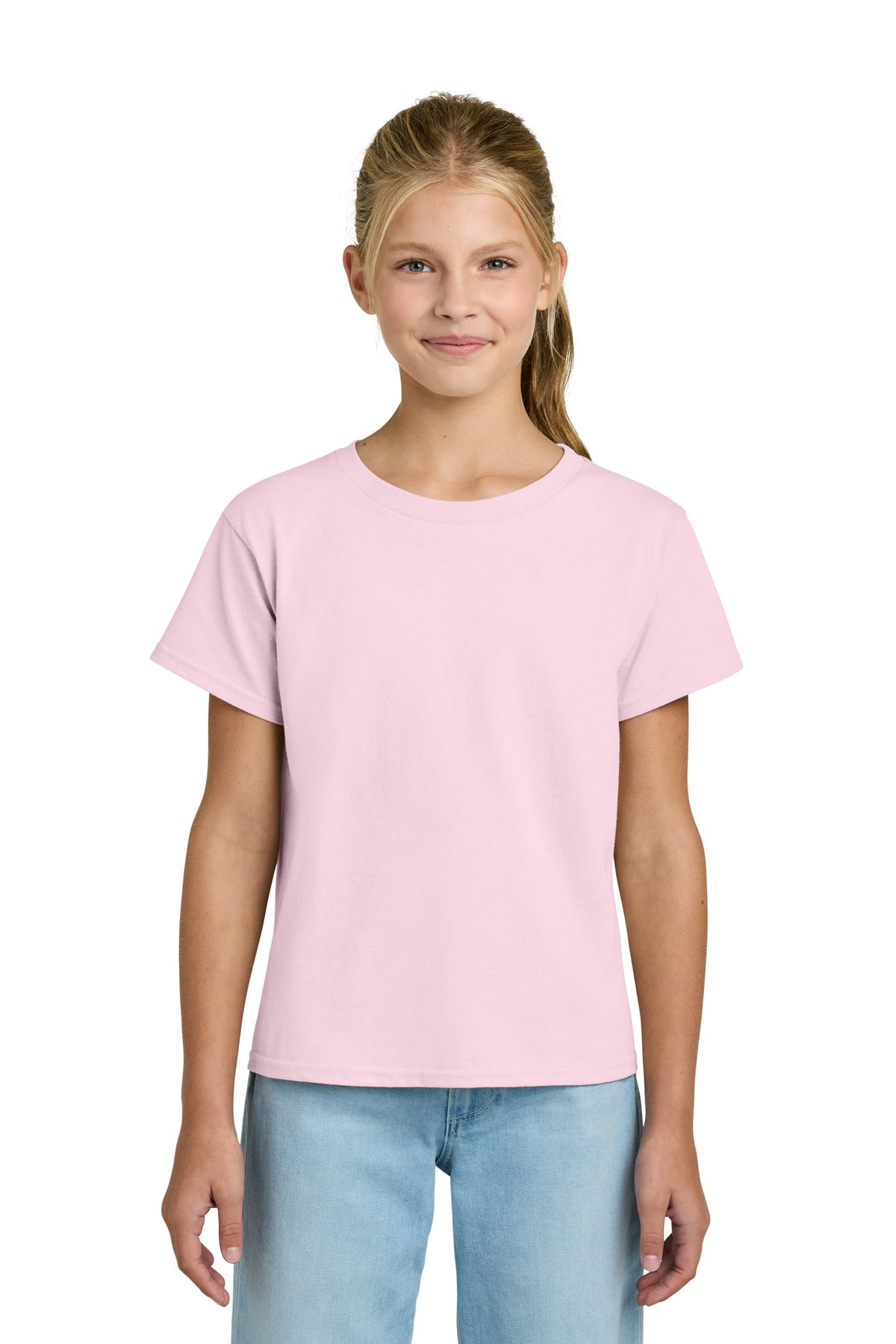 Gildan Youth Light Cotton Tee 3000B in Light Pink
