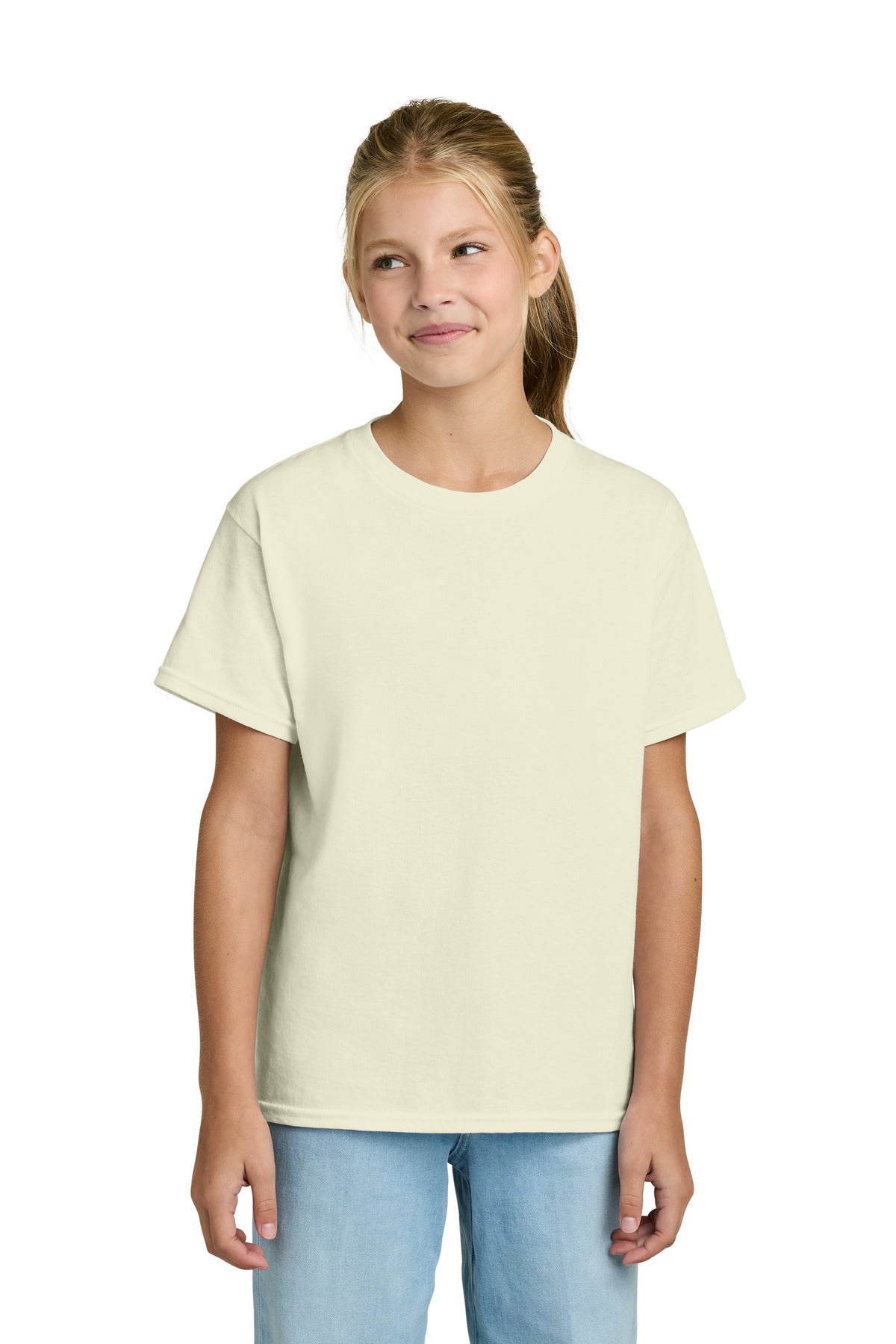 Gildan Youth Light Cotton Tee 3000B in Off White