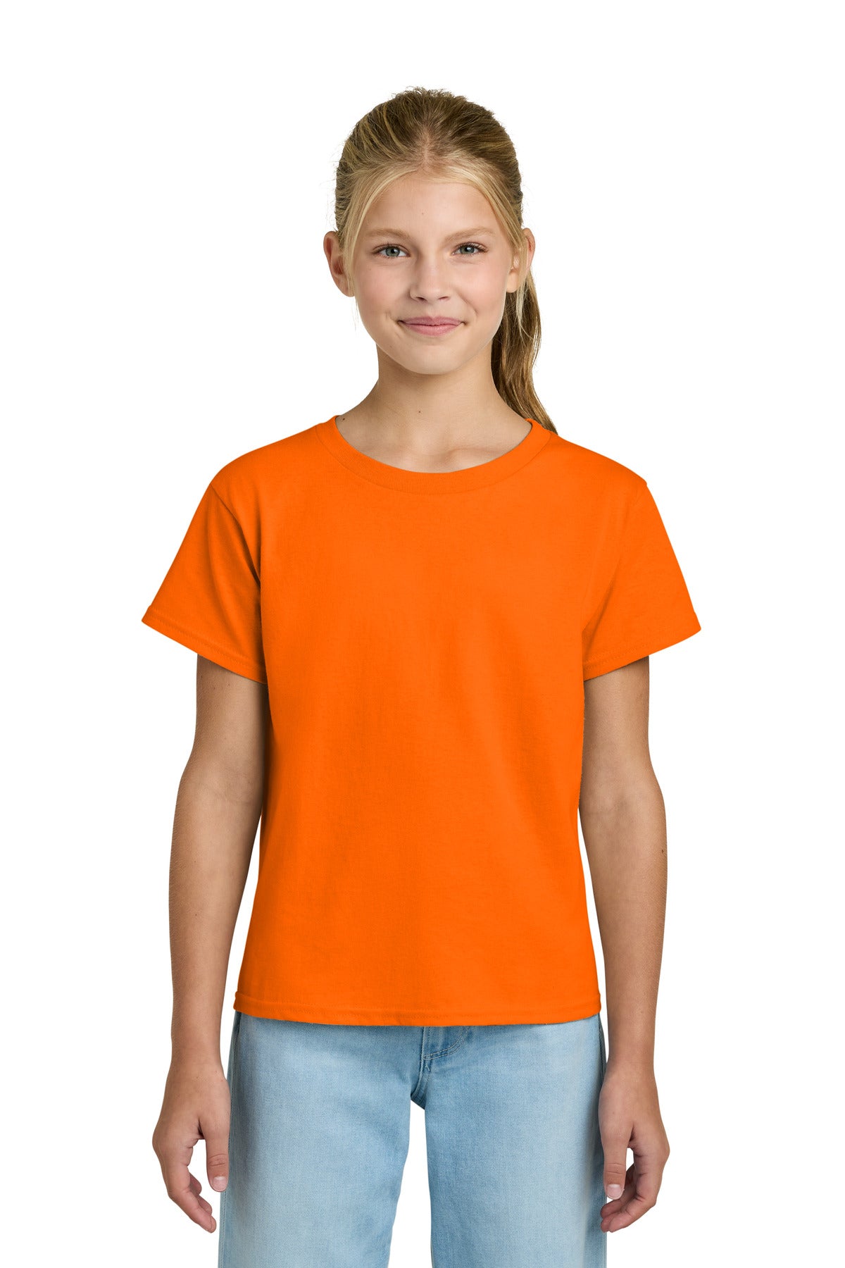 Gildan Youth Light Cotton Tee 3000B in S. Orange