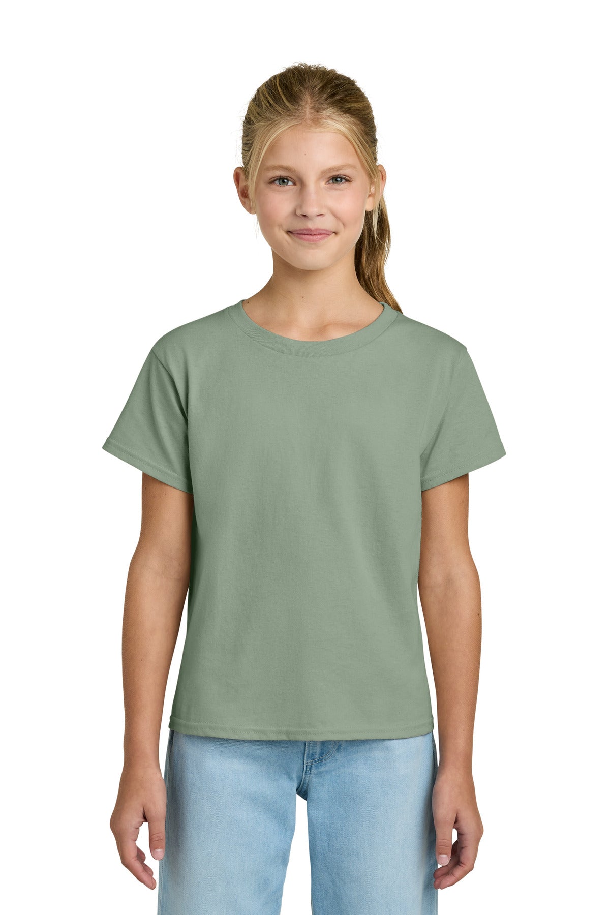 Gildan Youth Light Cotton Tee 3000B in Sage