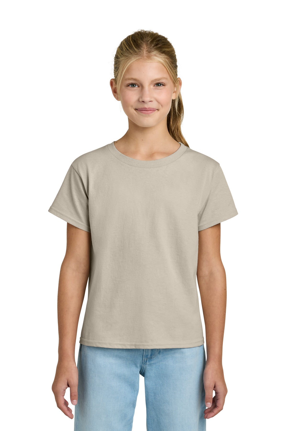 Gildan Youth Light Cotton Tee 3000B in Sand