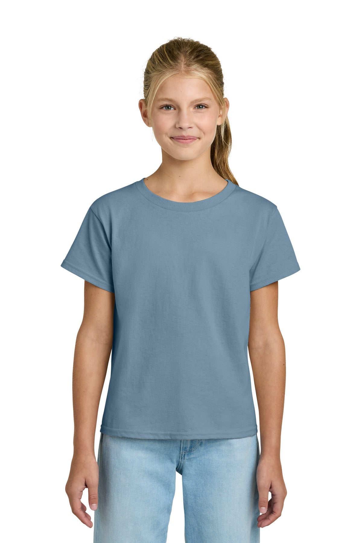 Gildan Youth Light Cotton Tee 3000B in Stone Blue