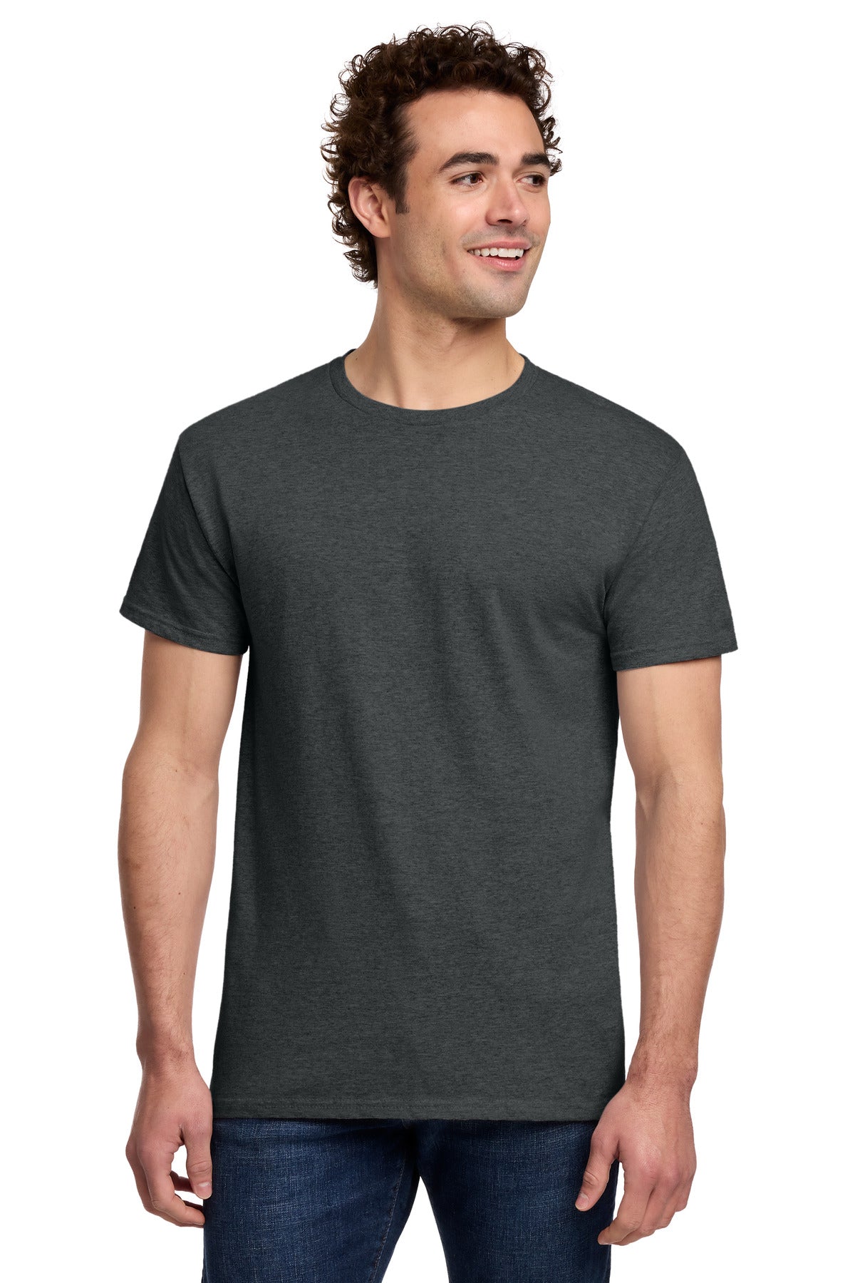 Gildan Light Cotton Tee 3000 in Heather Dark Grey