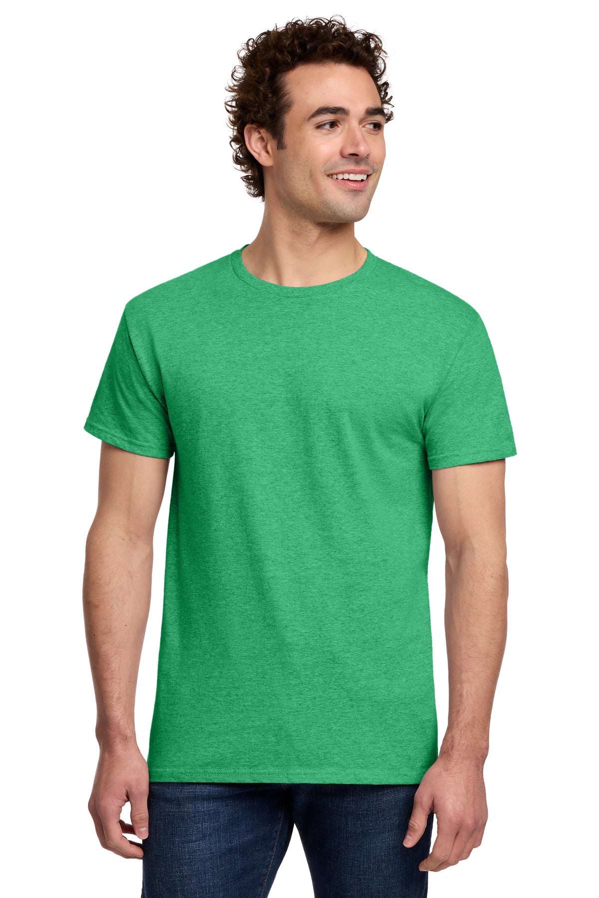Gildan Light Cotton Tee 3000 in Heather Irish Green