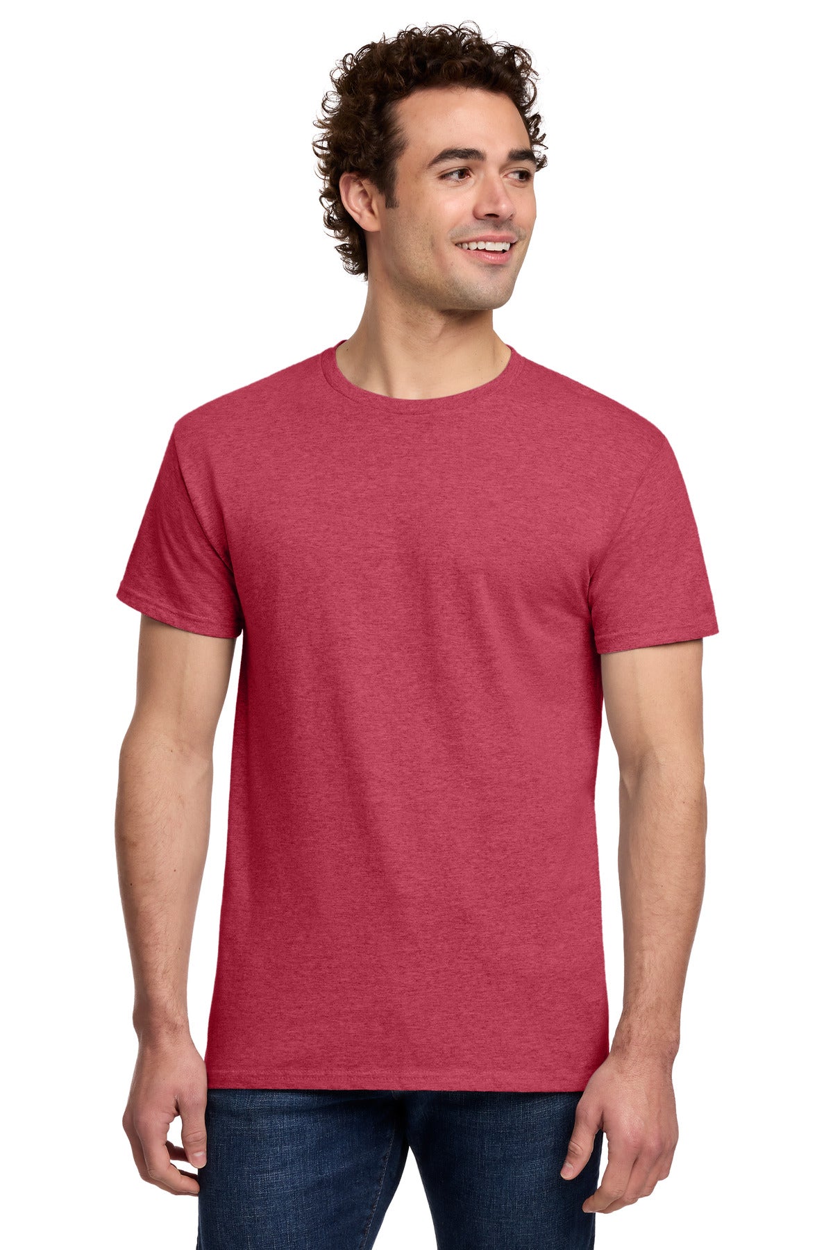 Gildan Light Cotton Tee 3000 in Heather Red