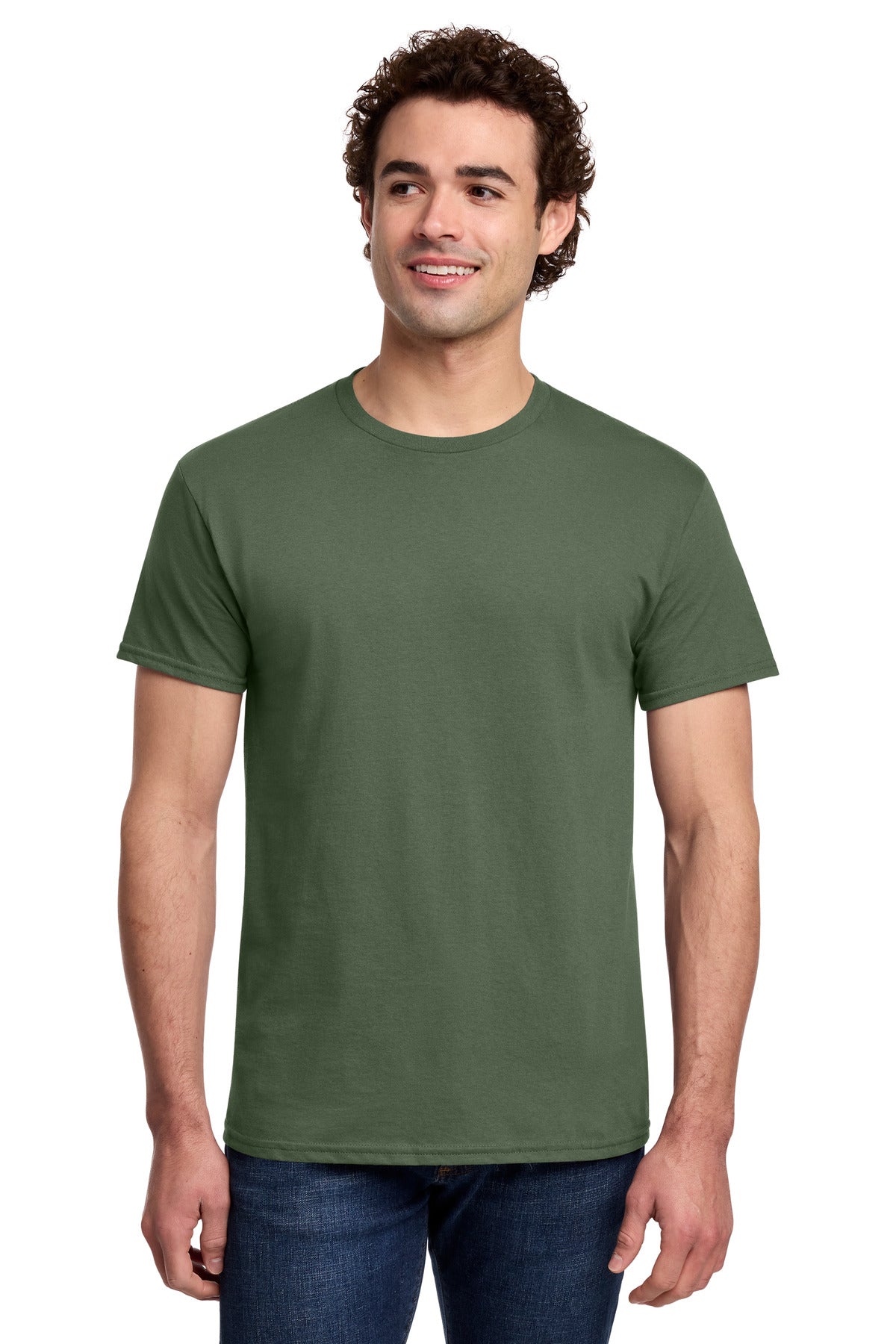 Gildan Light Cotton Tee 3000 in Military Green