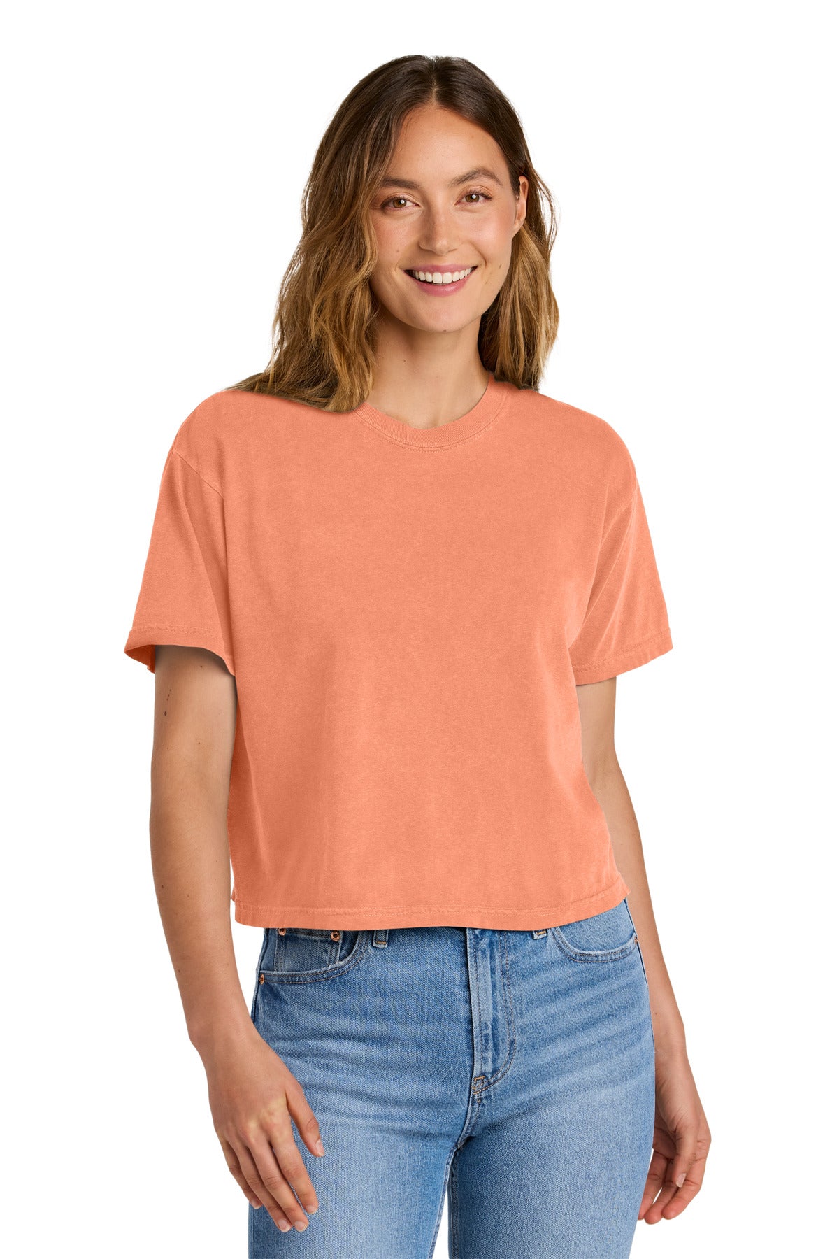 Comfort Colors Women's Heavyweight Boxy Tee 3023CL in Neon Cantaloupe