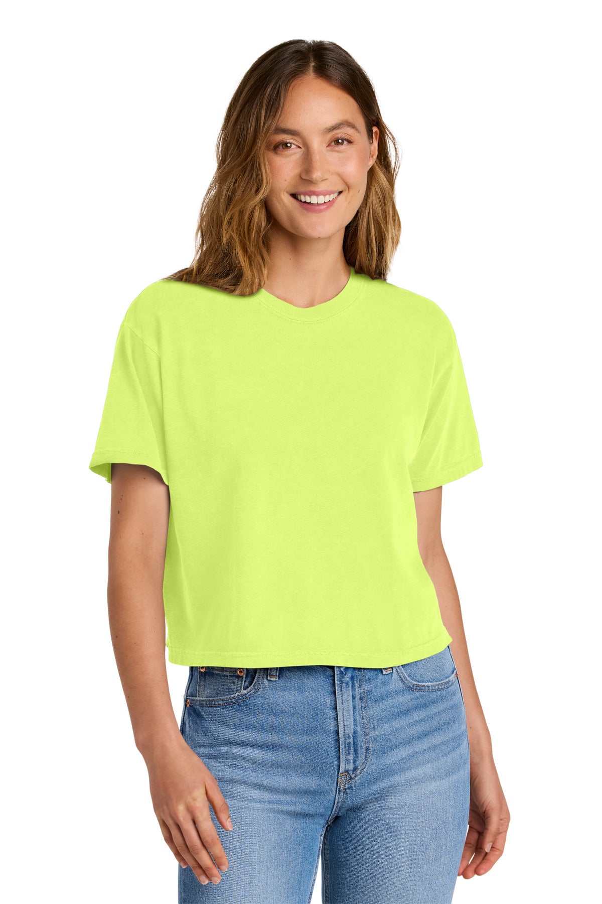 Comfort Colors Women's Heavyweight Boxy Tee 3023CL in Neon Lemon