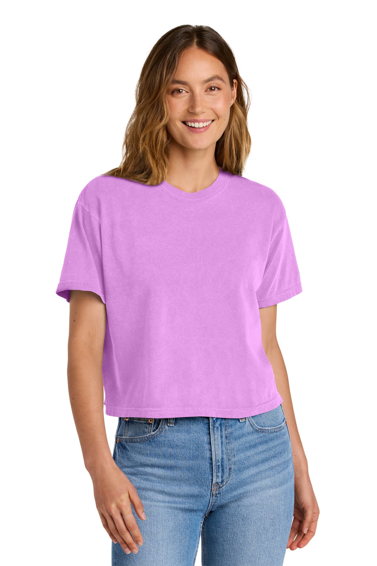 Comfort Colors Women's Heavyweight Boxy Tee 3023CL in Neon Violet