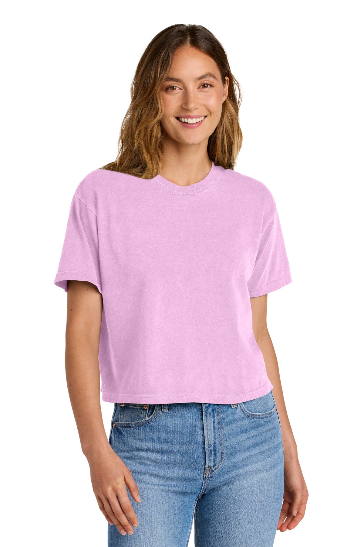 Comfort Colors Women's Heavyweight Boxy Tee 3023CL in Rose Quartz