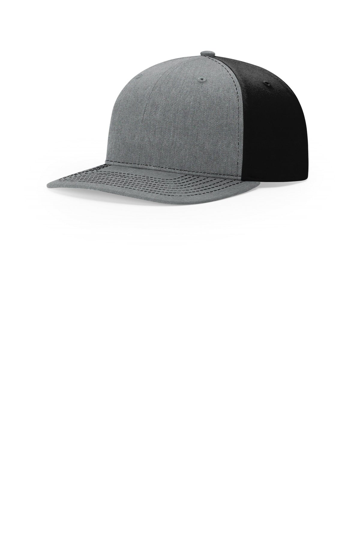 Richardson Solid Twill Trucker 312 in Heather Grey/ Black