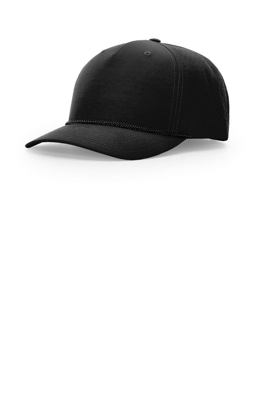 Richardson Laser Perf Performance Rope Cap 355 in Black/ Black Grey