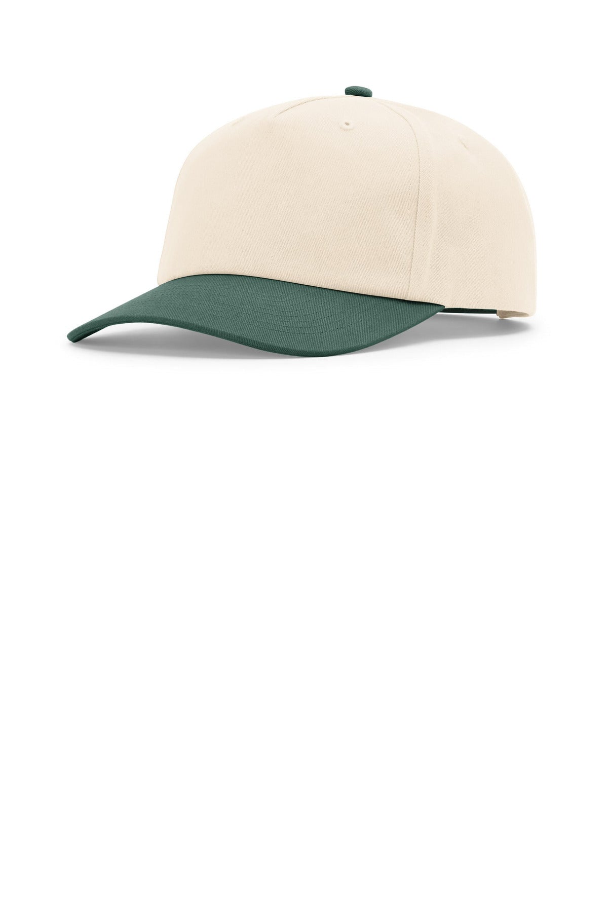 Richardson 5-Panel Relaxed Gramps 356 in Cream/ Cream/ Dark Green