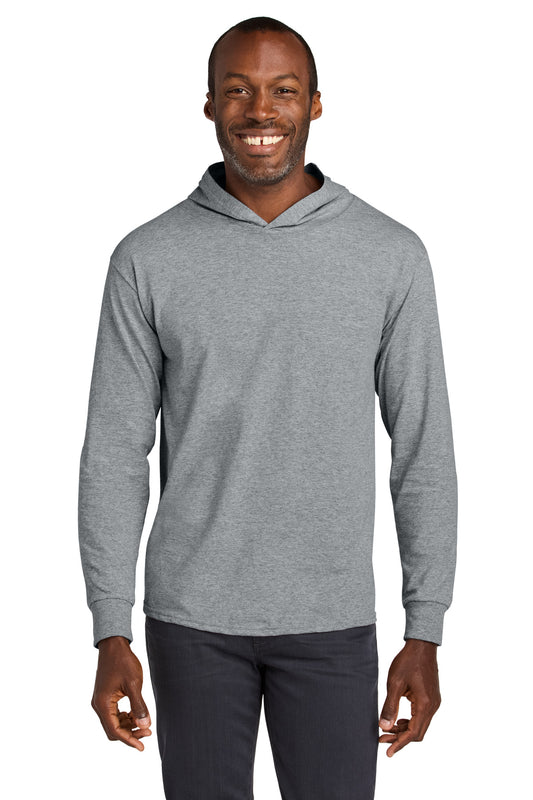 Jerzees Classics Unisex Cotton Long Sleeve Hooded T-Shirt 363LH in Athletic Heather