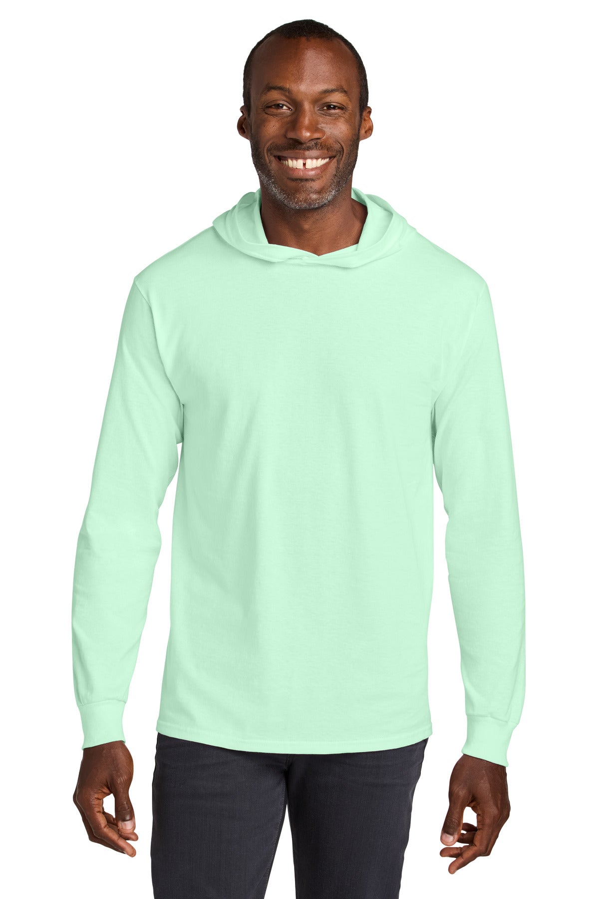 Jerzees Classics Unisex Cotton Long Sleeve Hooded T-Shirt 363LH in Mint To Be