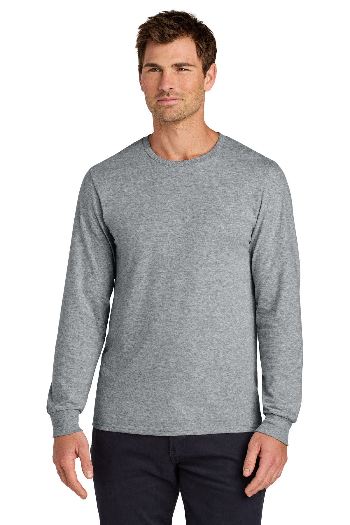 Jerzees Classics Unisex Cotton Long Sleeve T-Shirt 363L in Athletic Heather