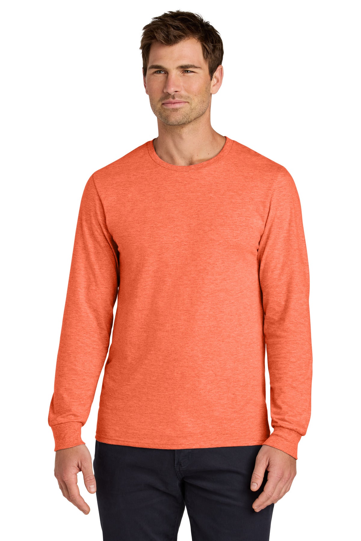 Jerzees Classics Unisex Cotton Long Sleeve T-Shirt 363L in Retro Heather Coral
