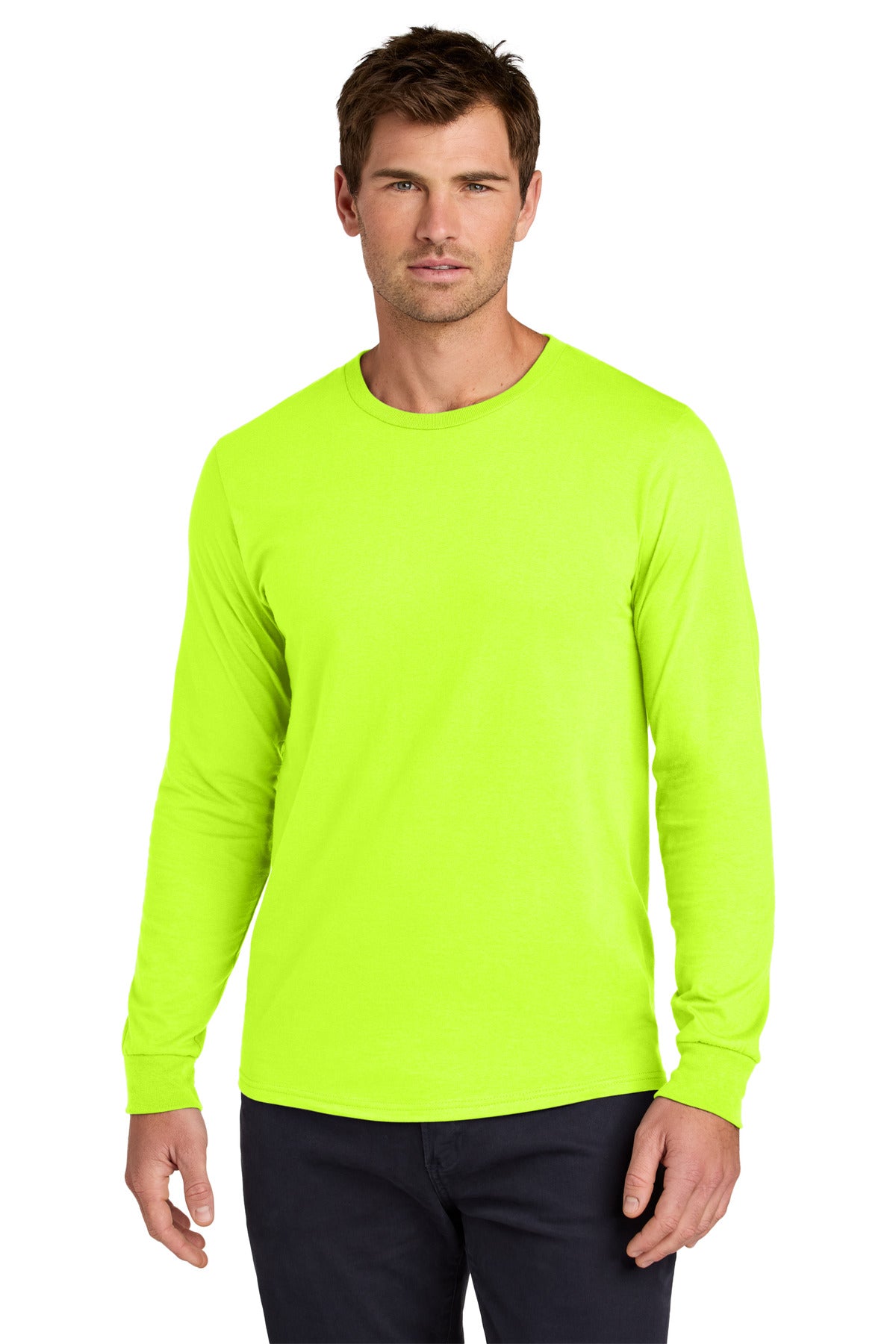 Jerzees Classics Unisex Cotton Long Sleeve T-Shirt 363L in Safety Green