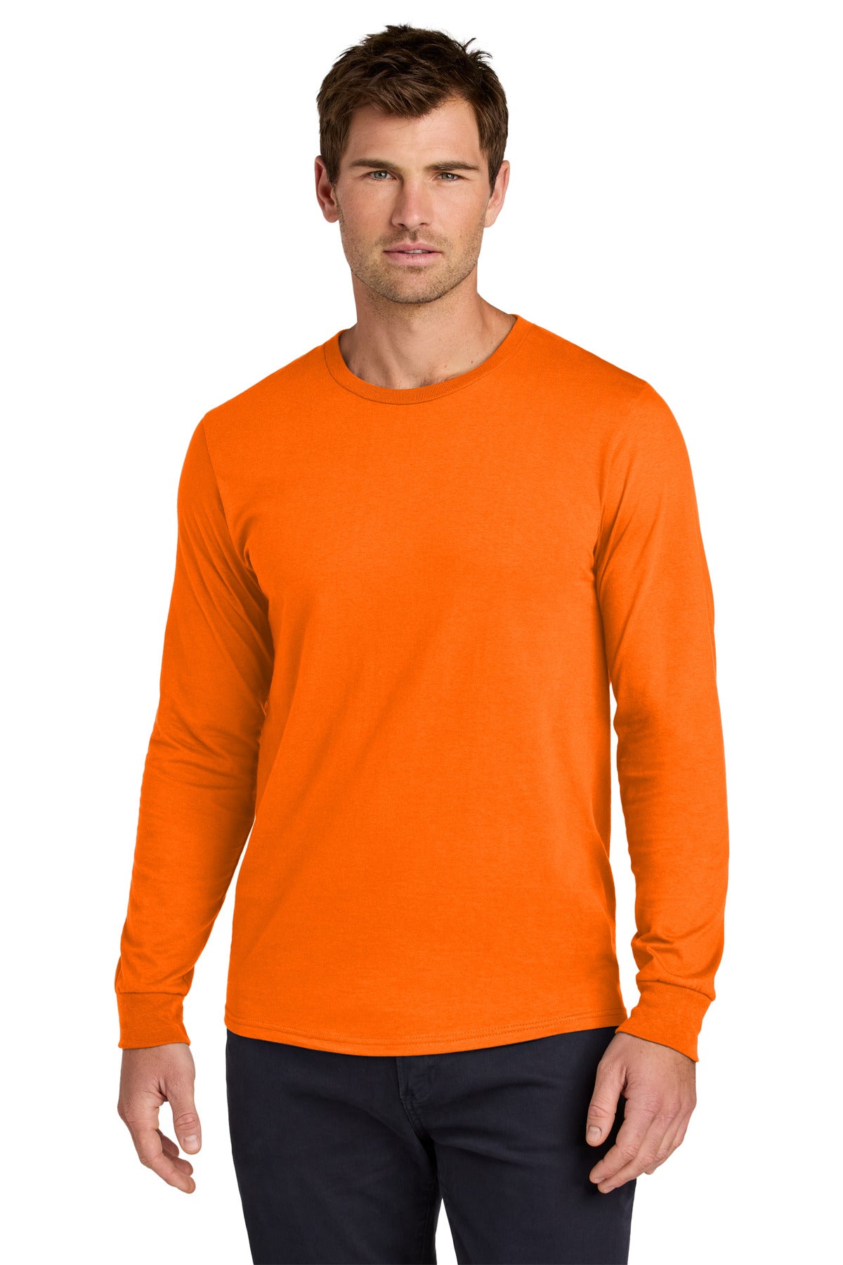 Jerzees Classics Unisex Cotton Long Sleeve T-Shirt 363L in Safety Orange
