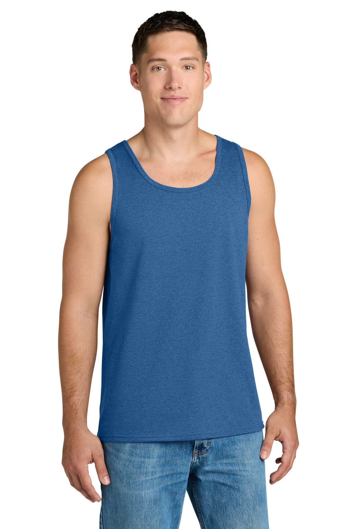 Jerzees Classics Unisex Cotton Tank 363TK in Retro Heather Royal