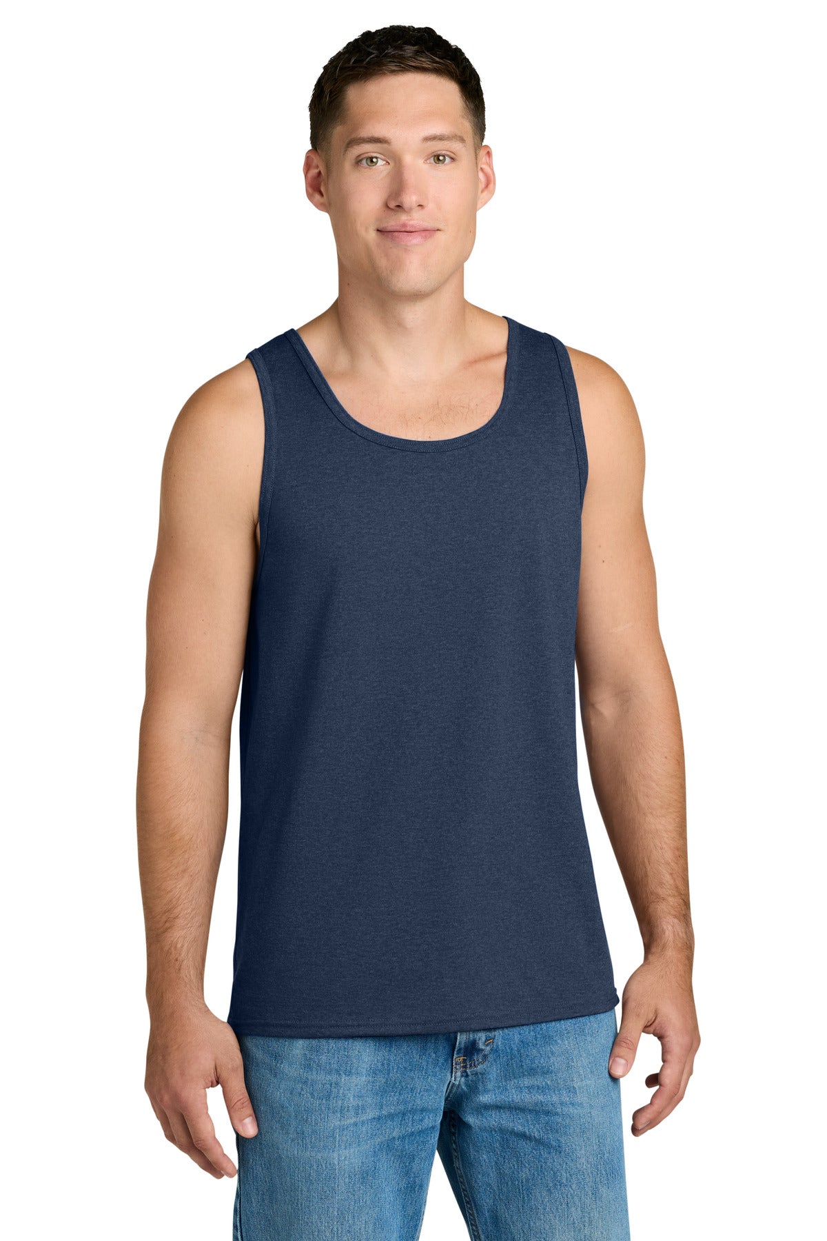 Jerzees Classics Unisex Cotton Tank 363TK in Vintage Heather Navy