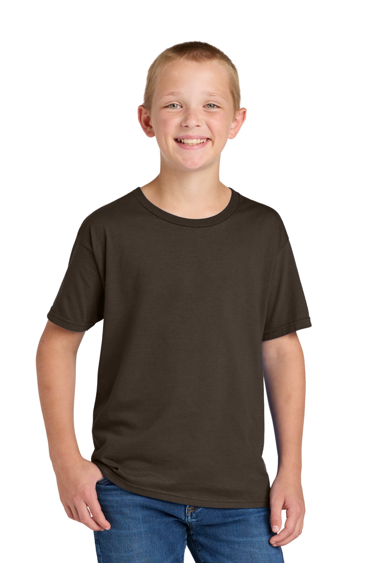 Jerzees Classics Youth Cotton T-Shirt 363Y in Chocolate