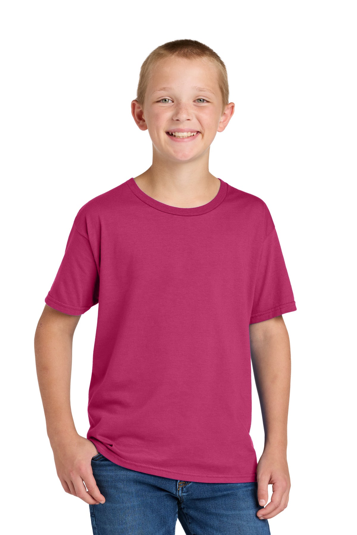 Jerzees Classics Youth Cotton T-Shirt 363Y in Cyber Pink