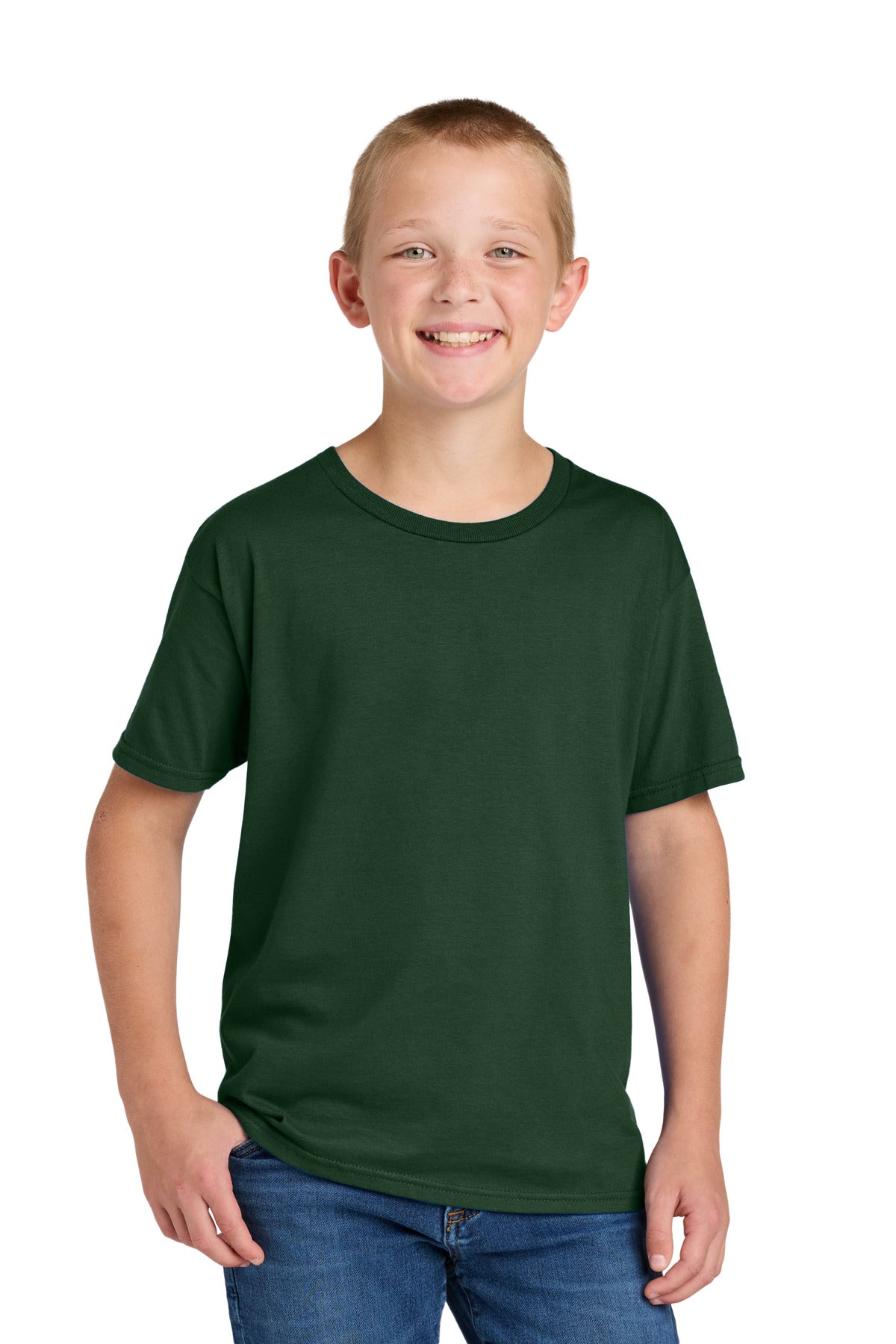 Jerzees Classics Youth Cotton T-Shirt 363Y in Forest Green
