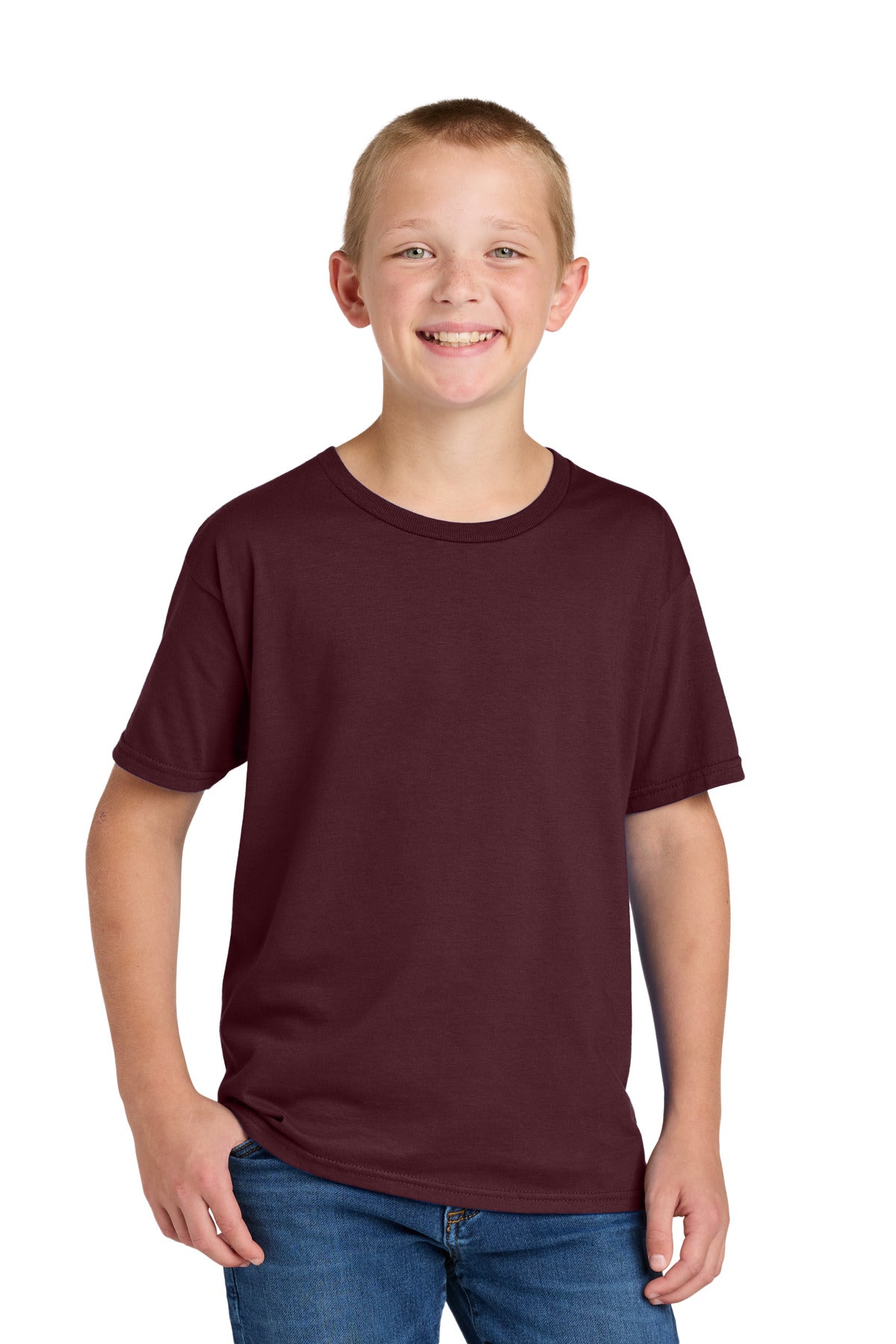 Jerzees Classics Youth Cotton T-Shirt 363Y in Maroon
