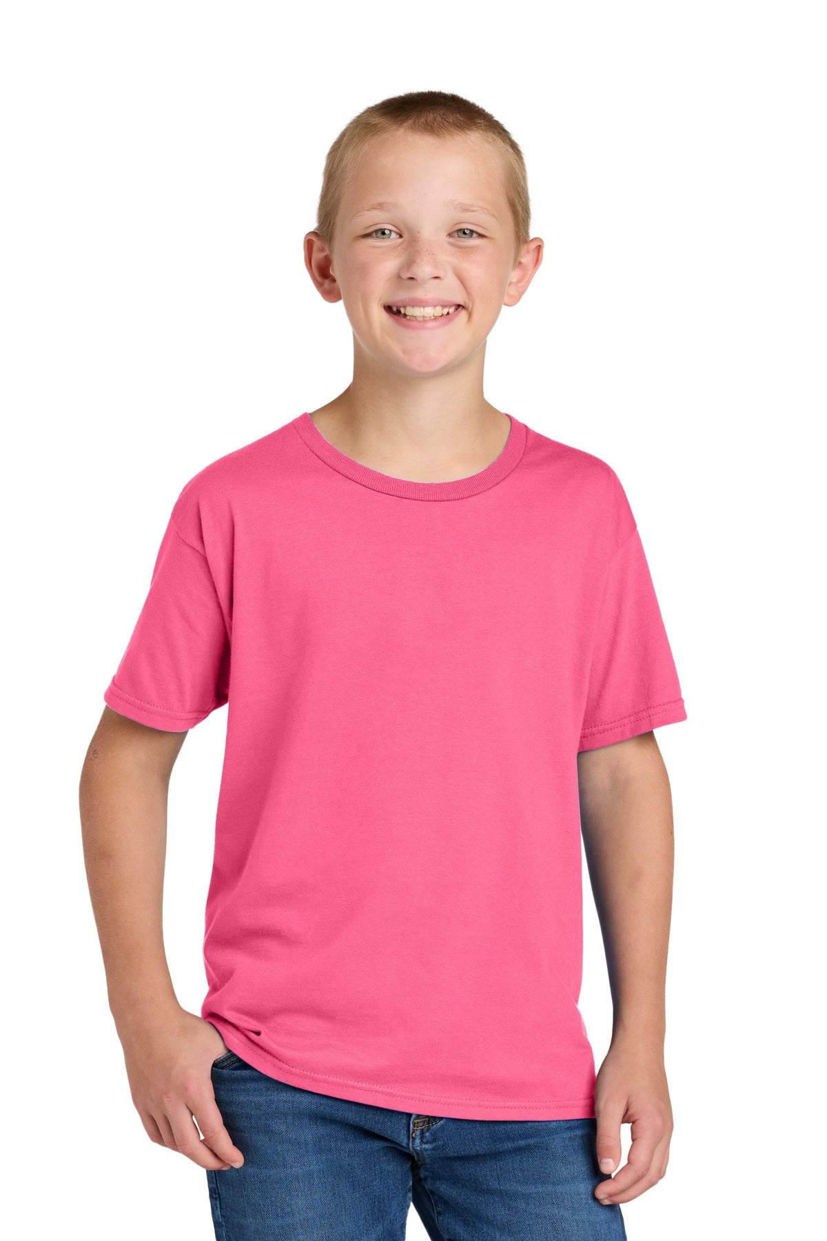 Jerzees Classics Youth Cotton T-Shirt 363Y in Neon Pink