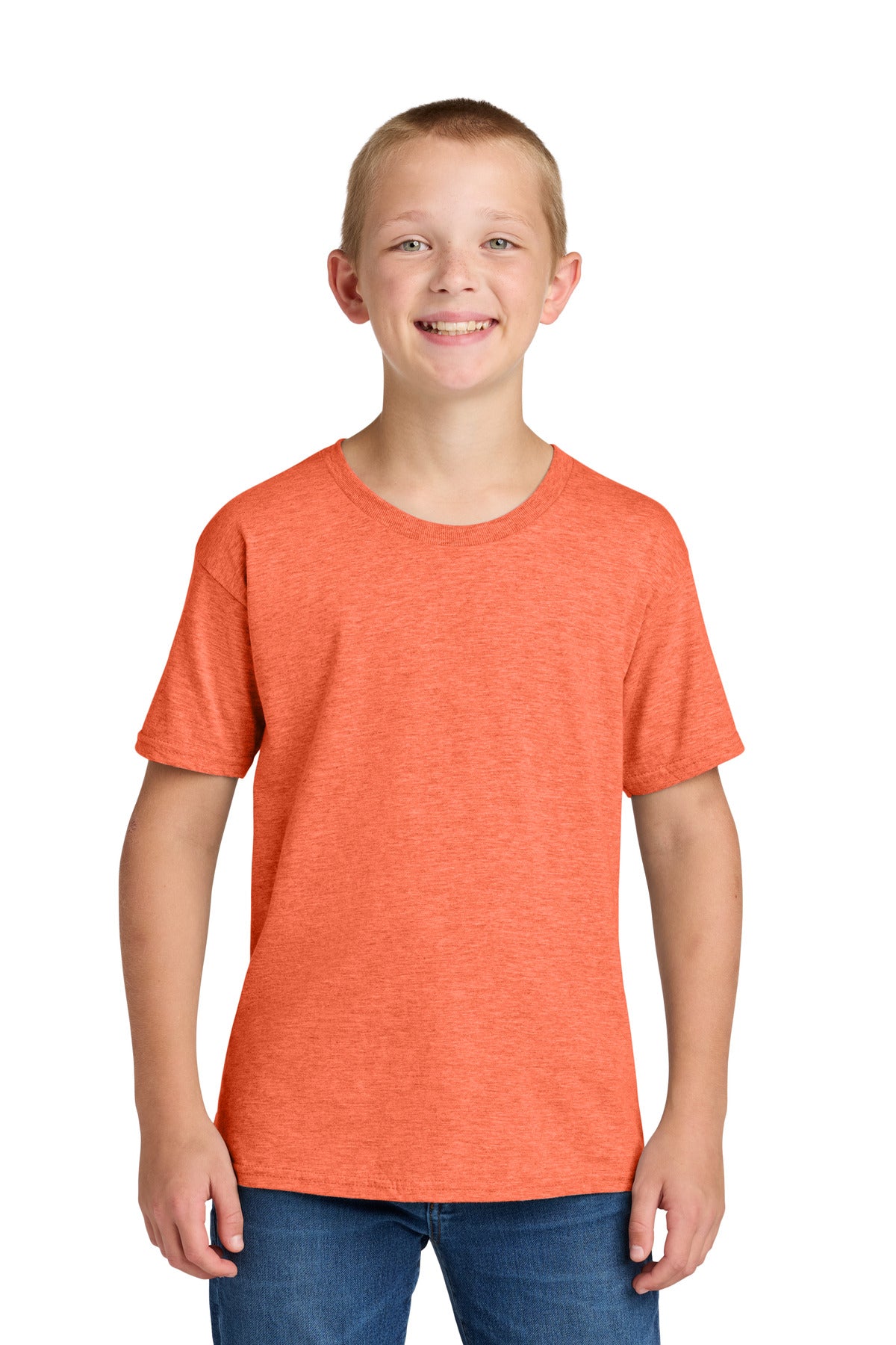 Jerzees Classics Youth Cotton T-Shirt 363Y in Retro Heather Coral