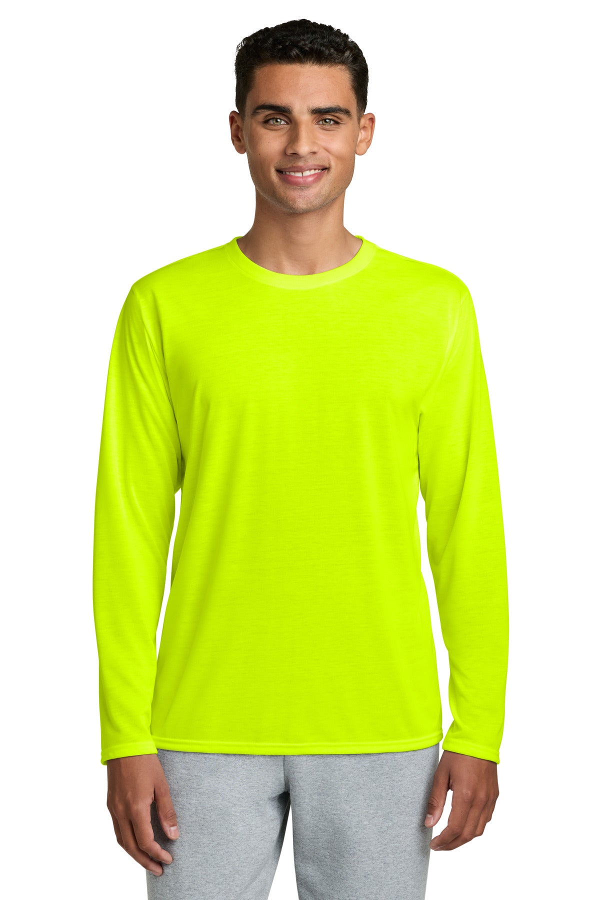 Gildan Performance Long Sleeve T-Shirt. 42400 in Safety Green