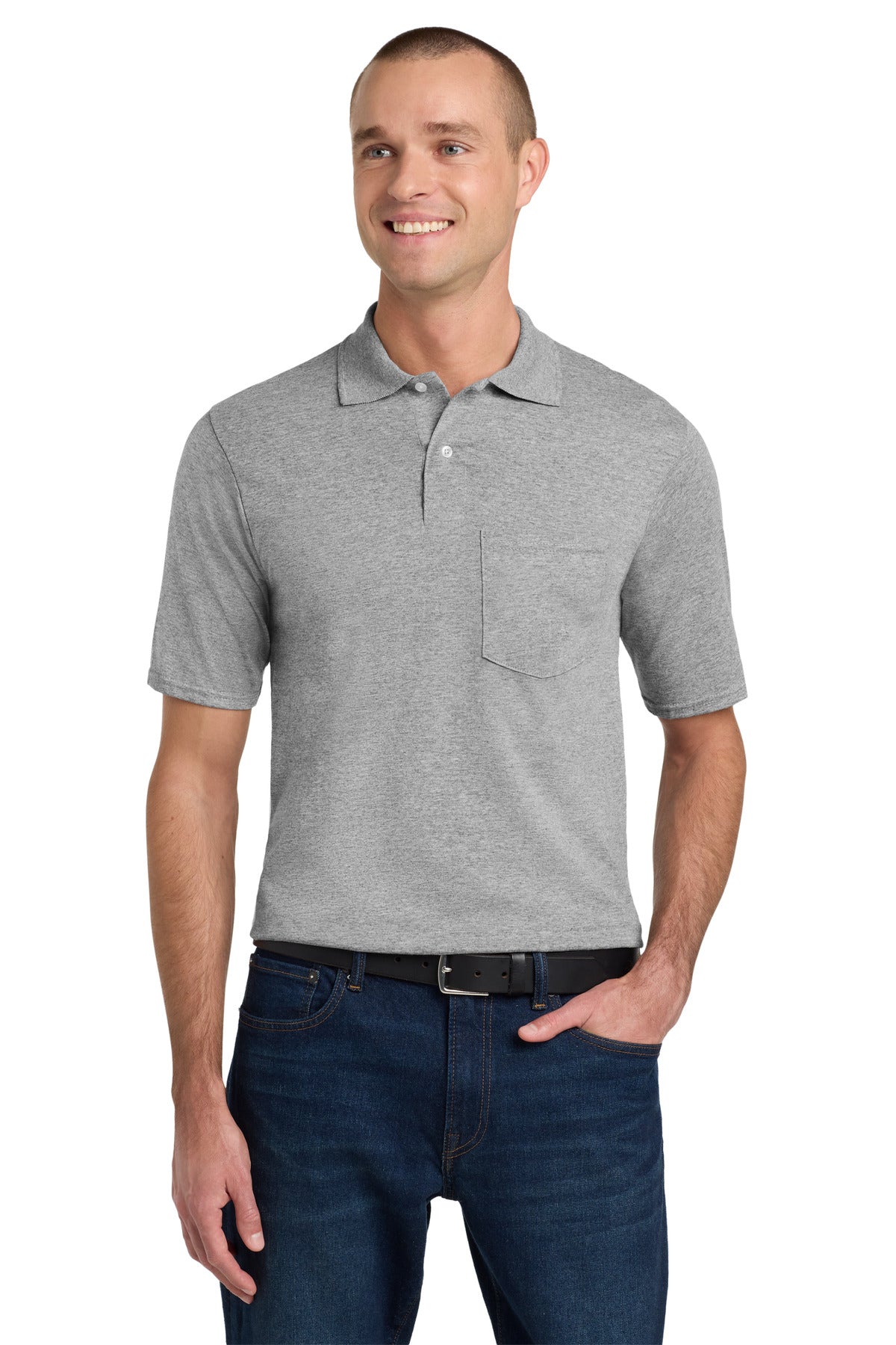 Jerzees Dri-Power Pocket Sport Shirt. 436MP in Oxford
