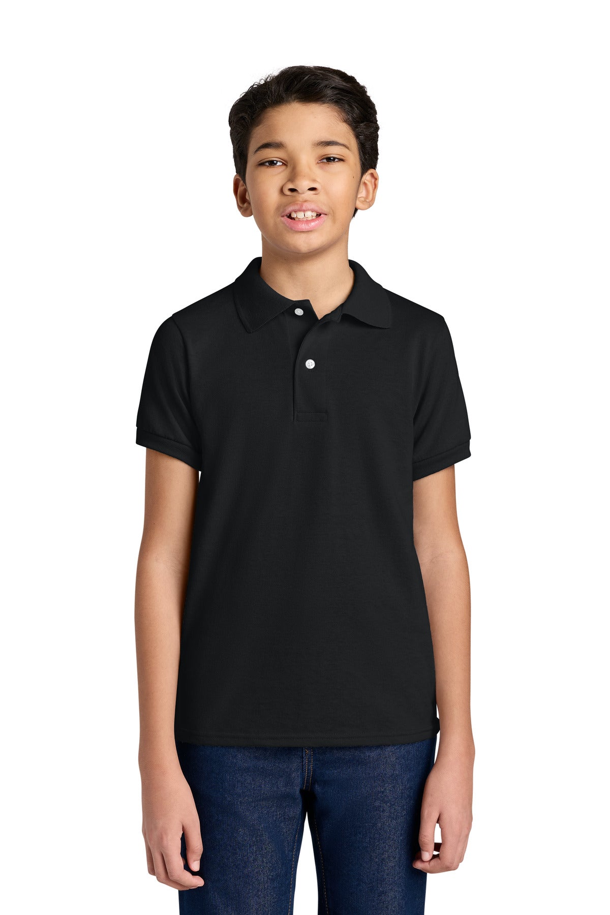 Jerzees Youth Dri-Power Sport Shirt 437B in Black