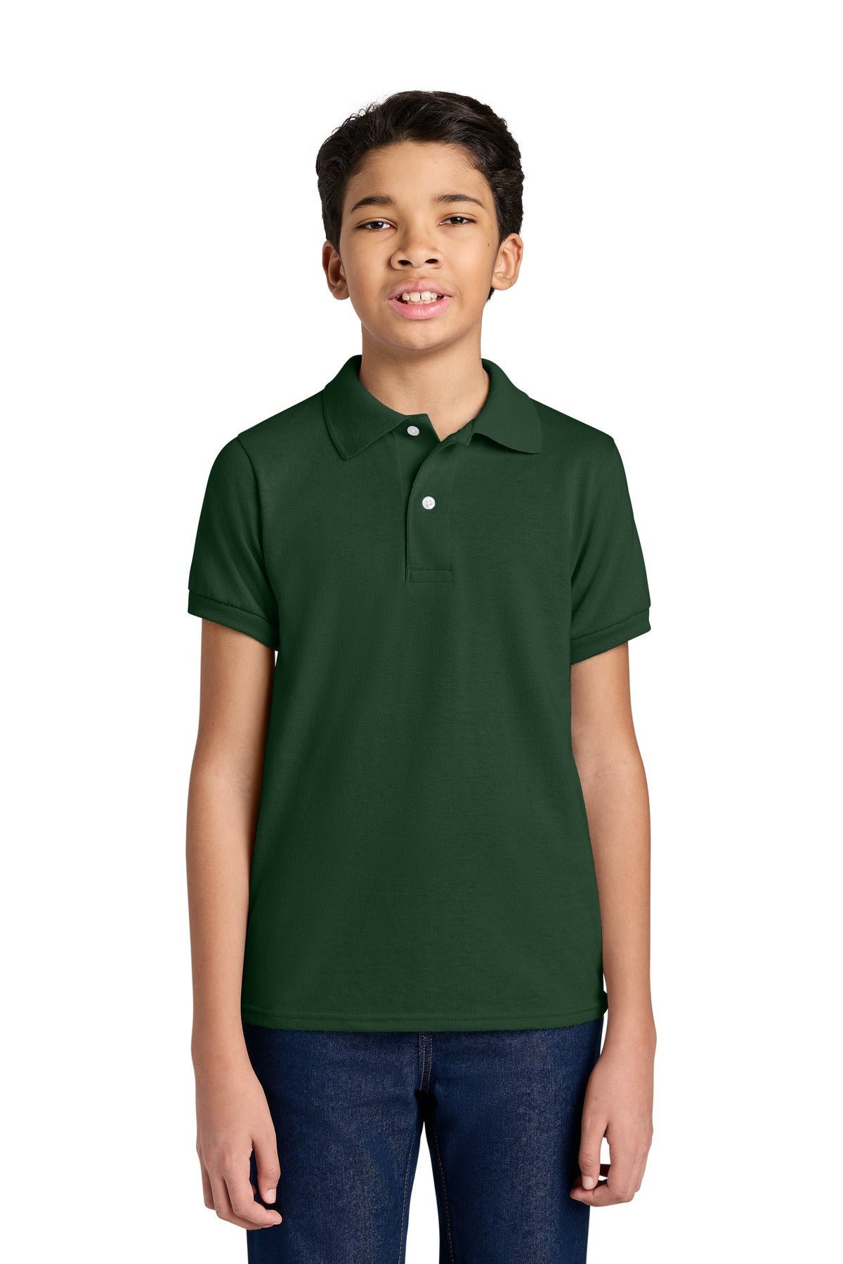 Jerzees Youth Dri-Power Sport Shirt 437B in Forest Green